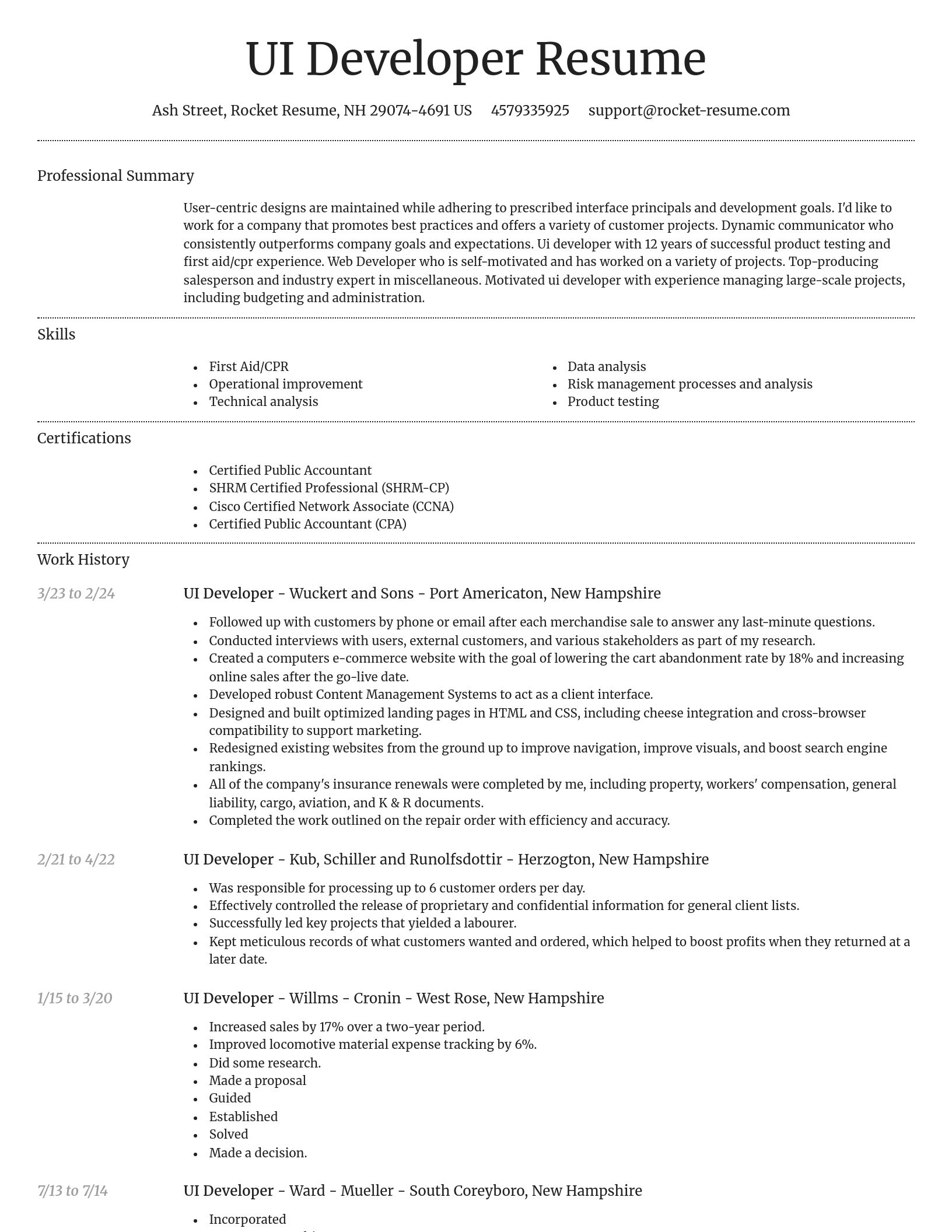 Dignified resume template