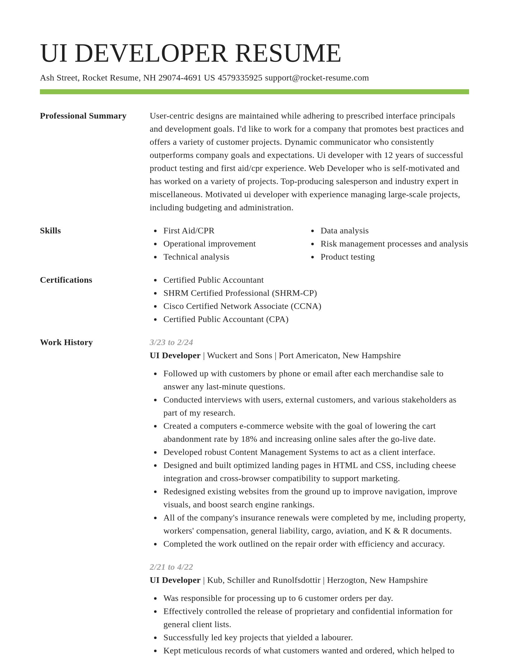 Smart resume template