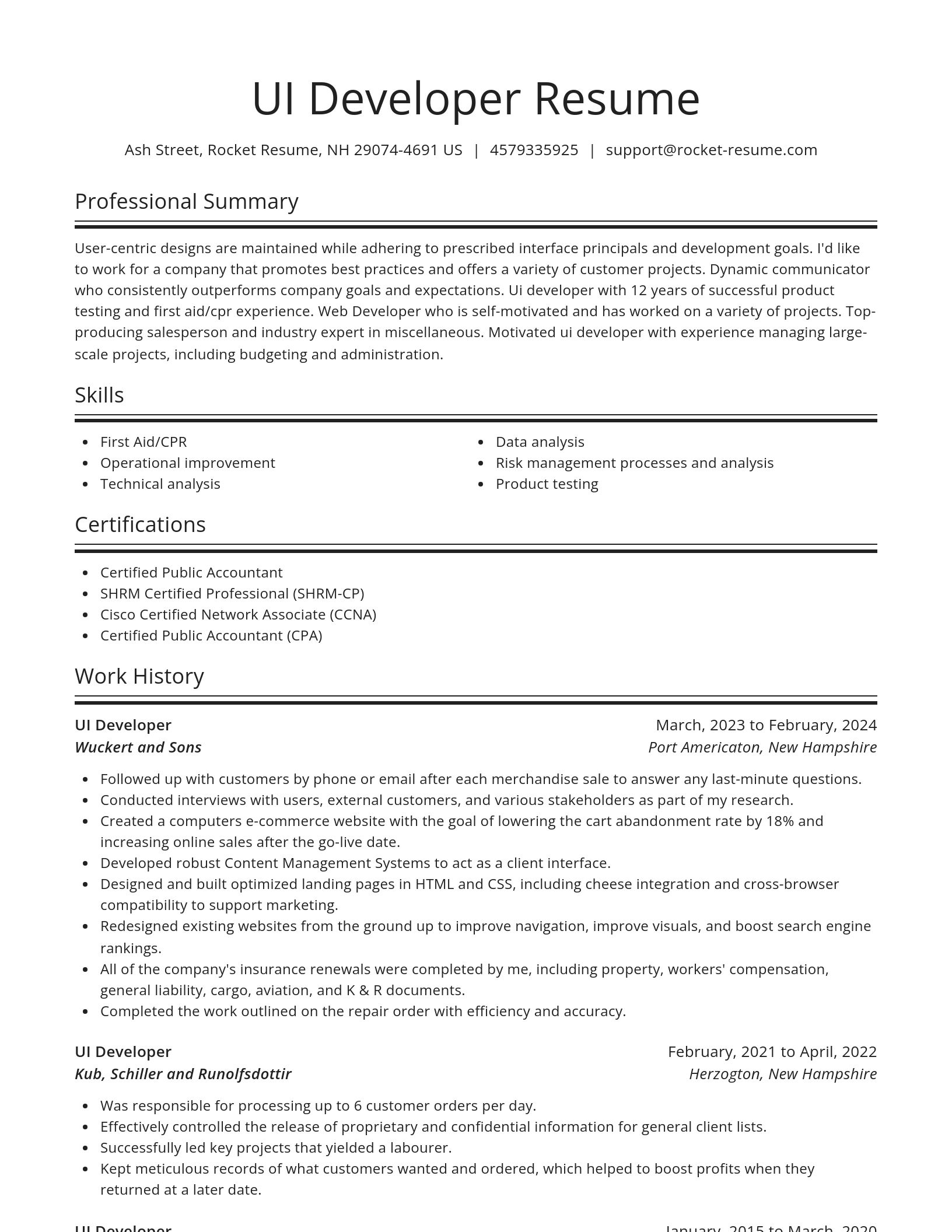 Spotlight resume template