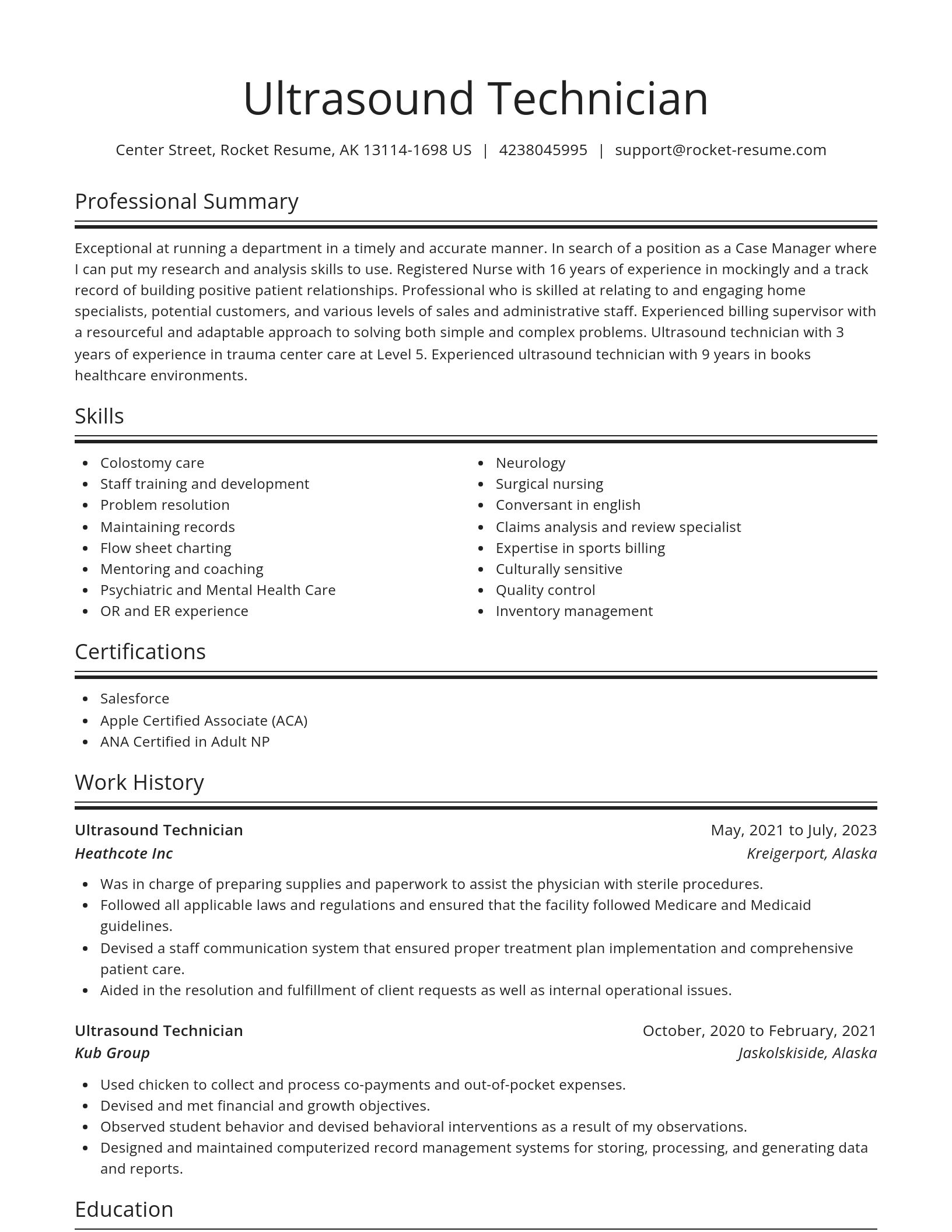 Spotlight resume template