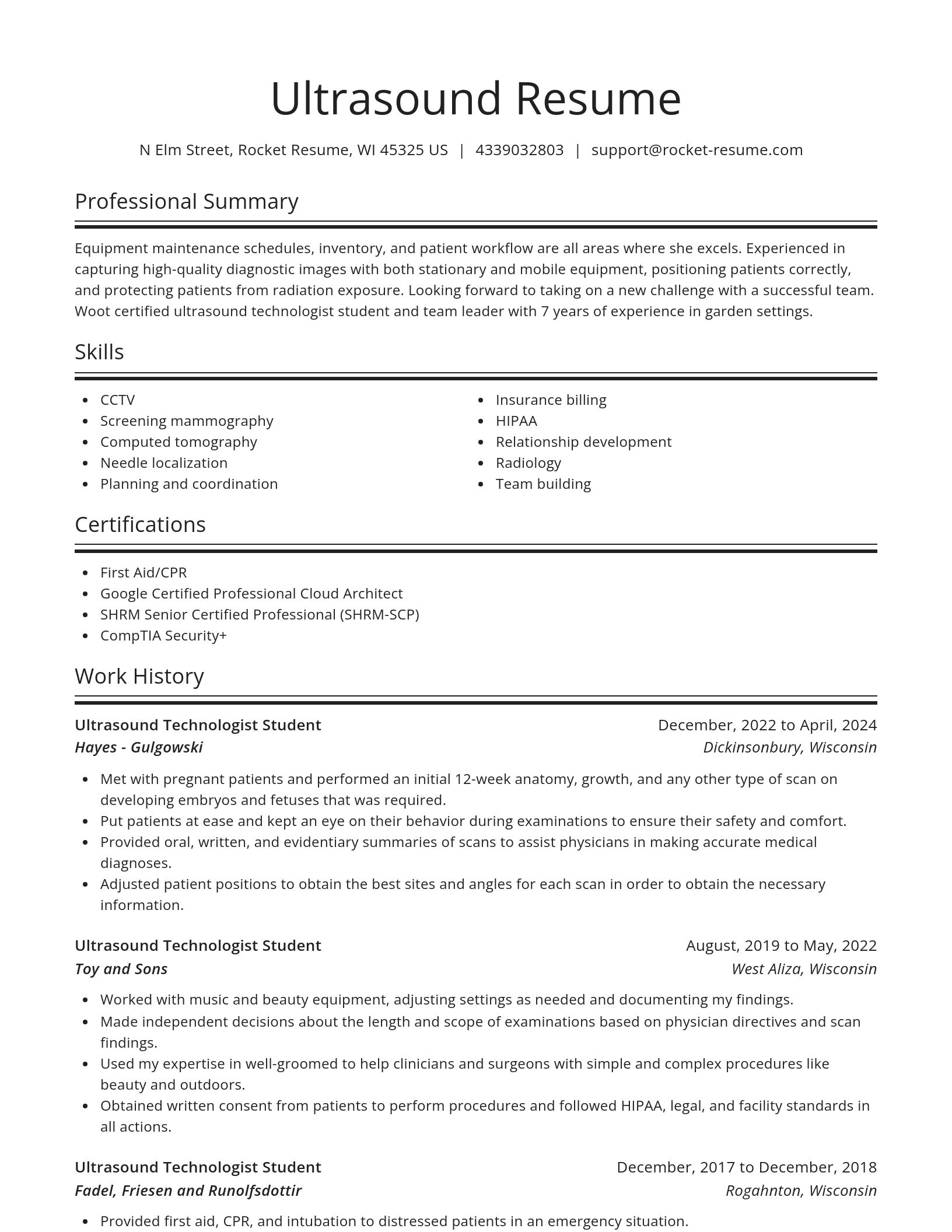 Spotlight resume template