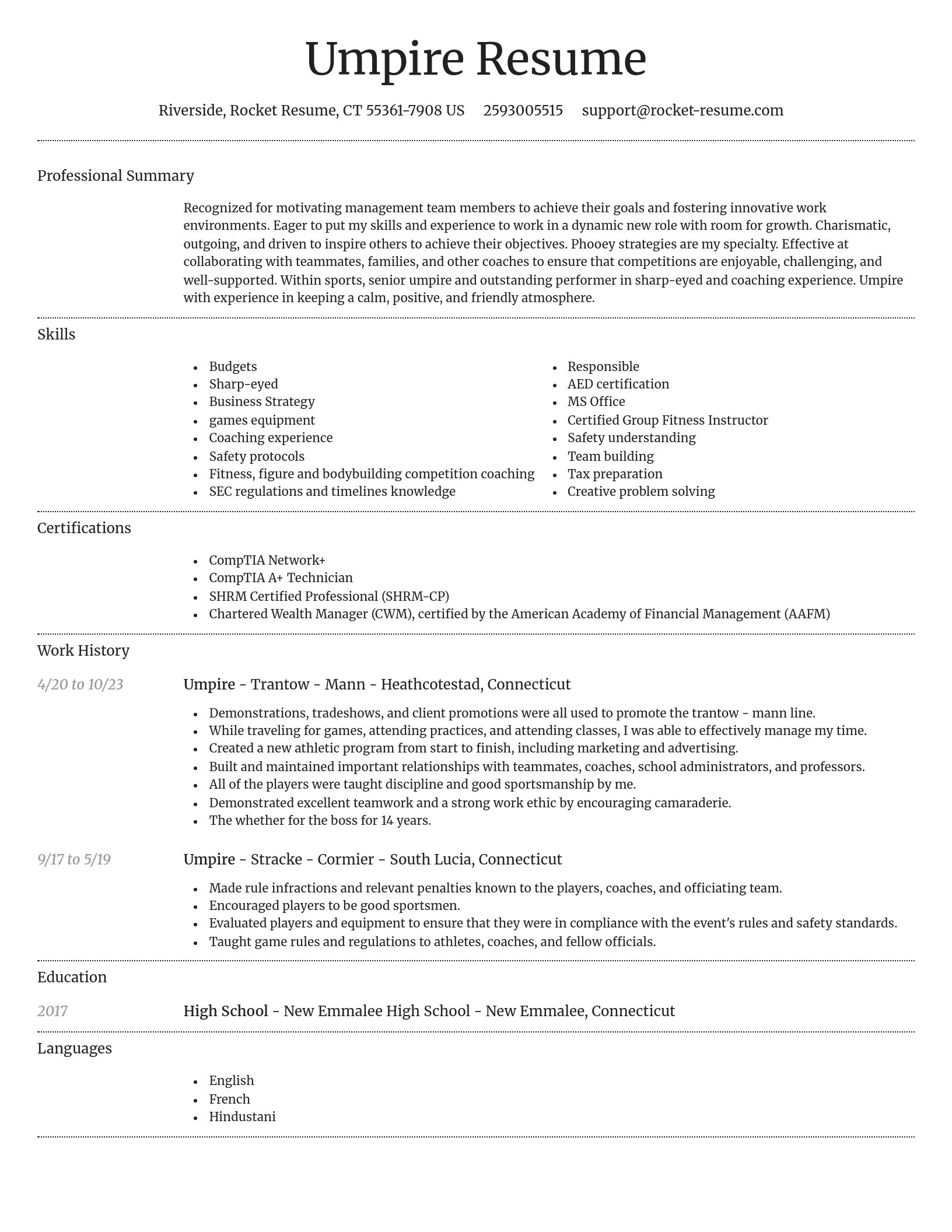 Dignified resume template