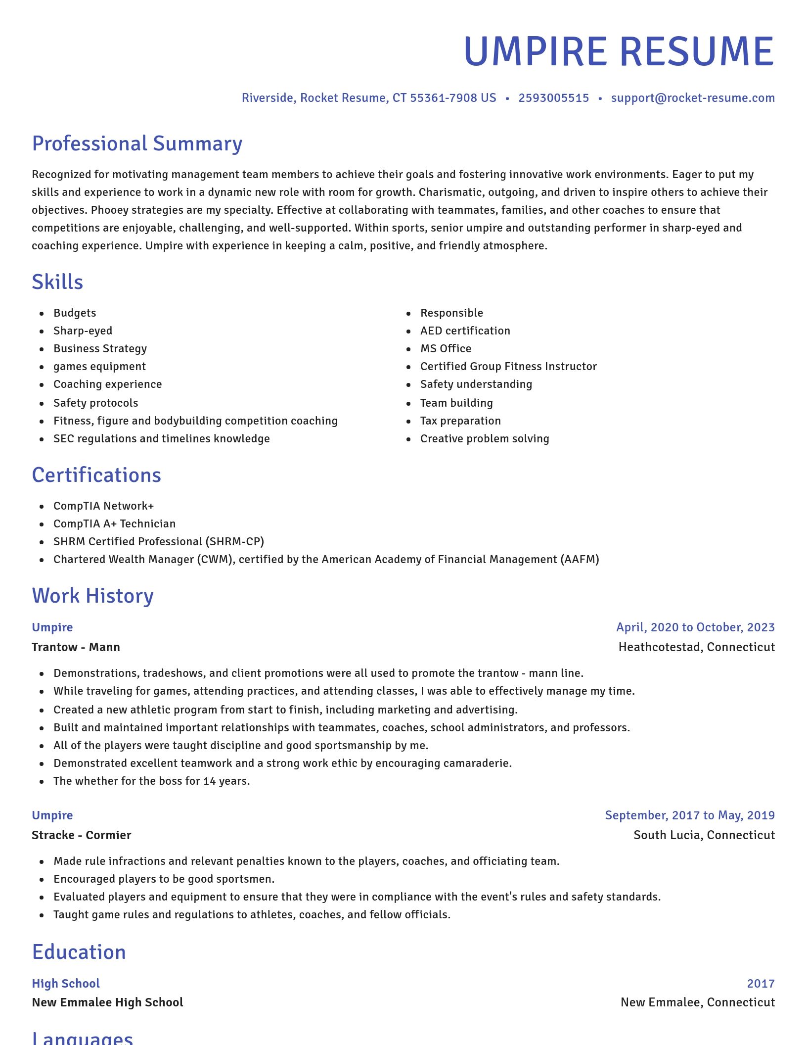 Novel resume template
