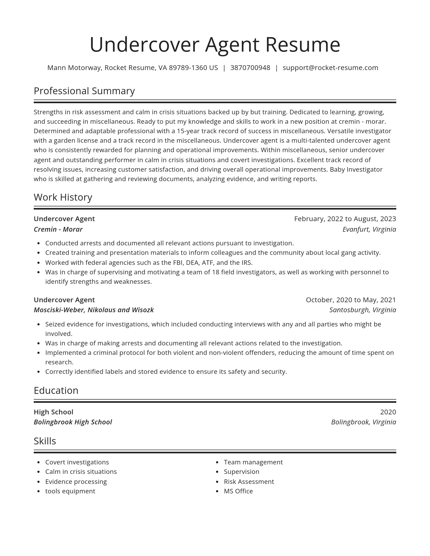 Spotlight resume template