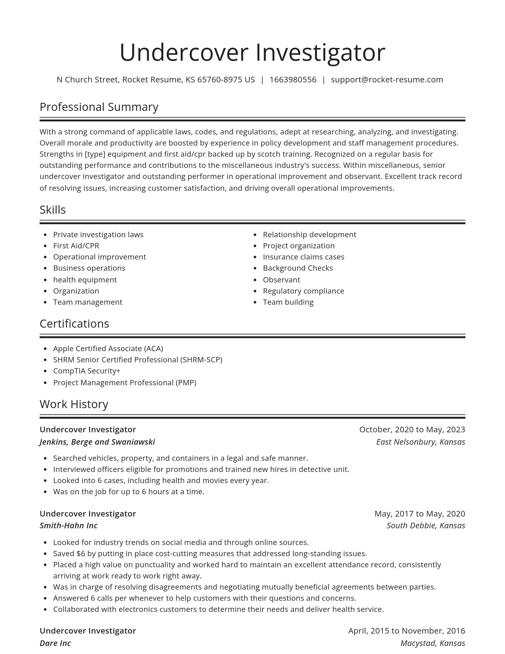 Spotlight resume template