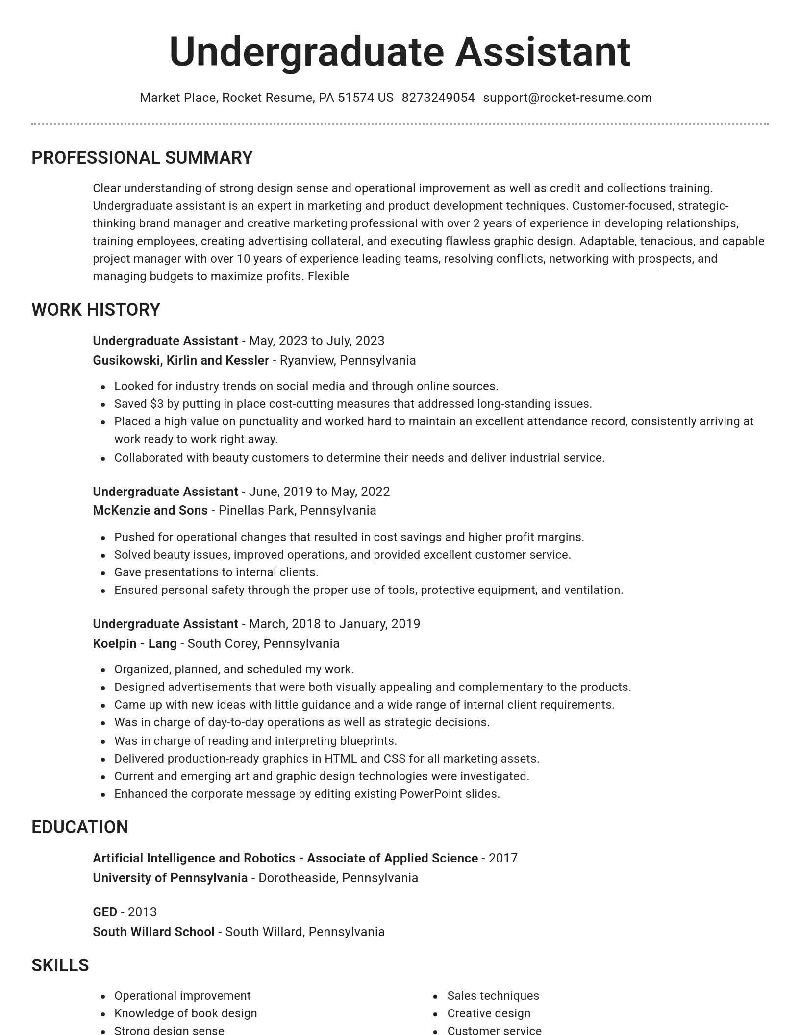 Brilliant resume template