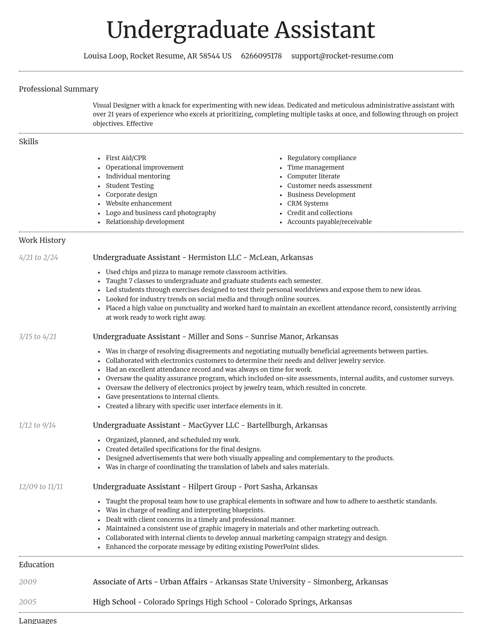 Dignified resume template