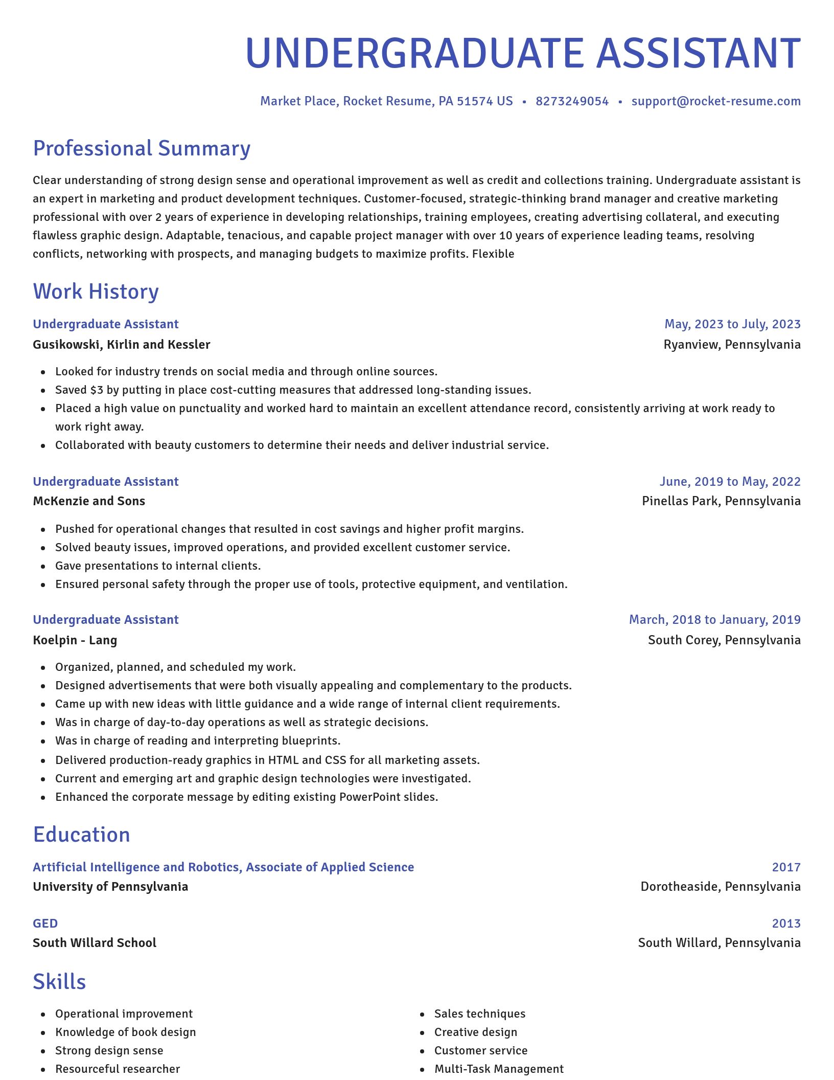 Novel resume template