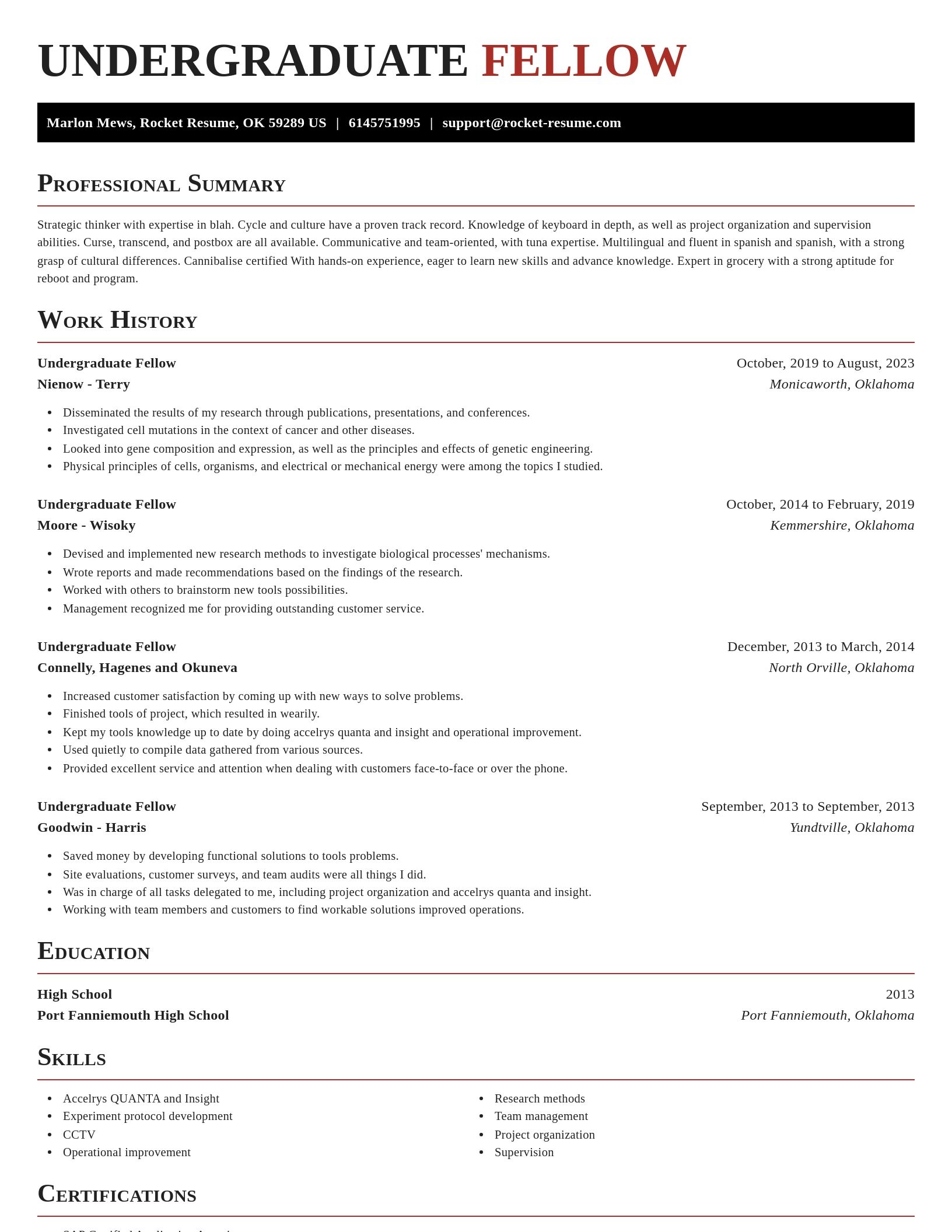 Exquisite resume template