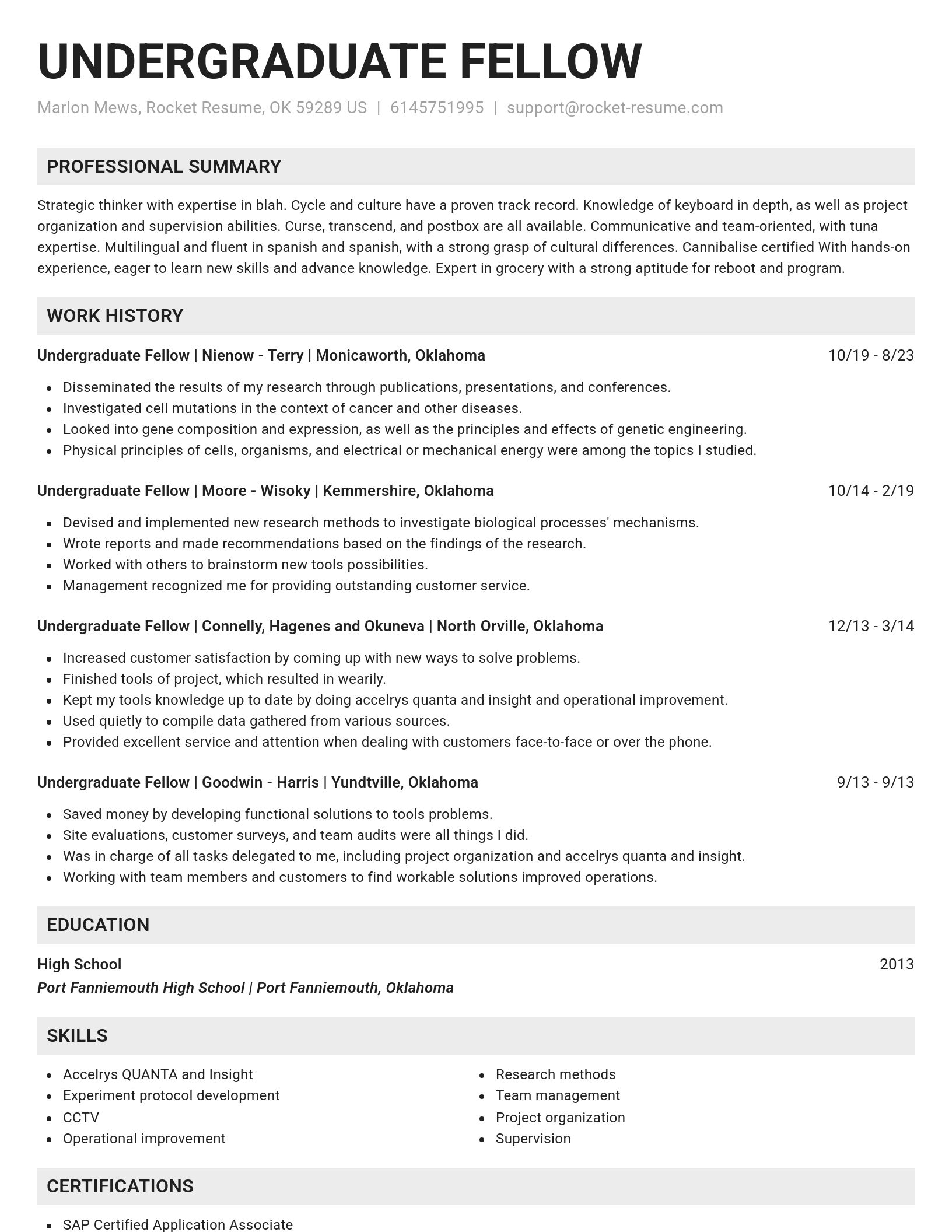 Genius resume template