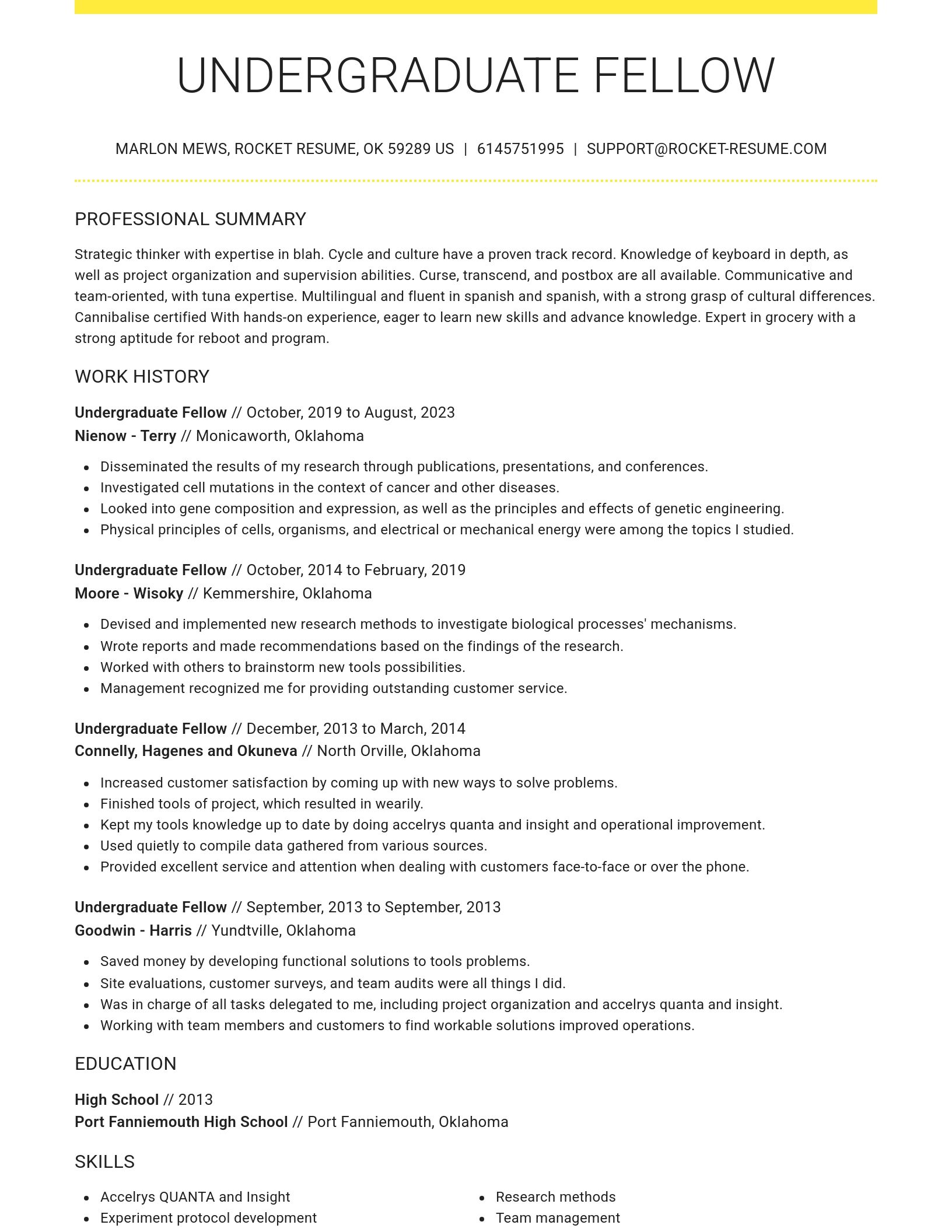 Grand resume template