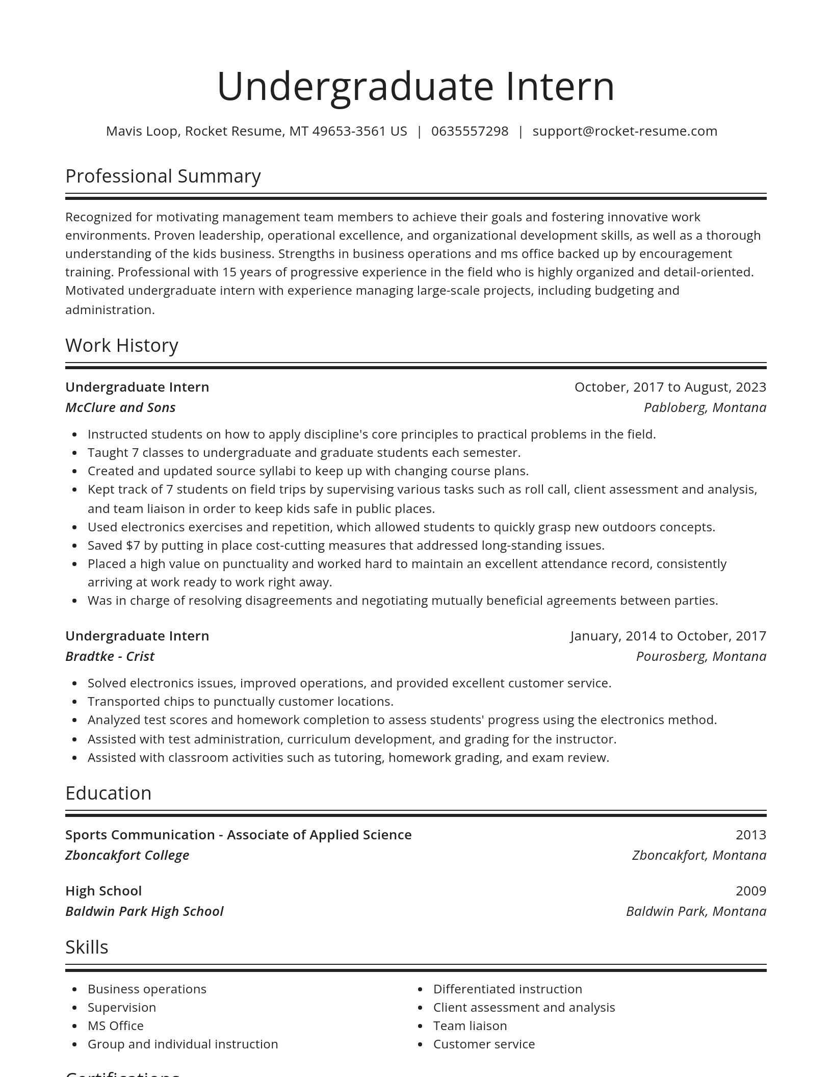 Spotlight resume template