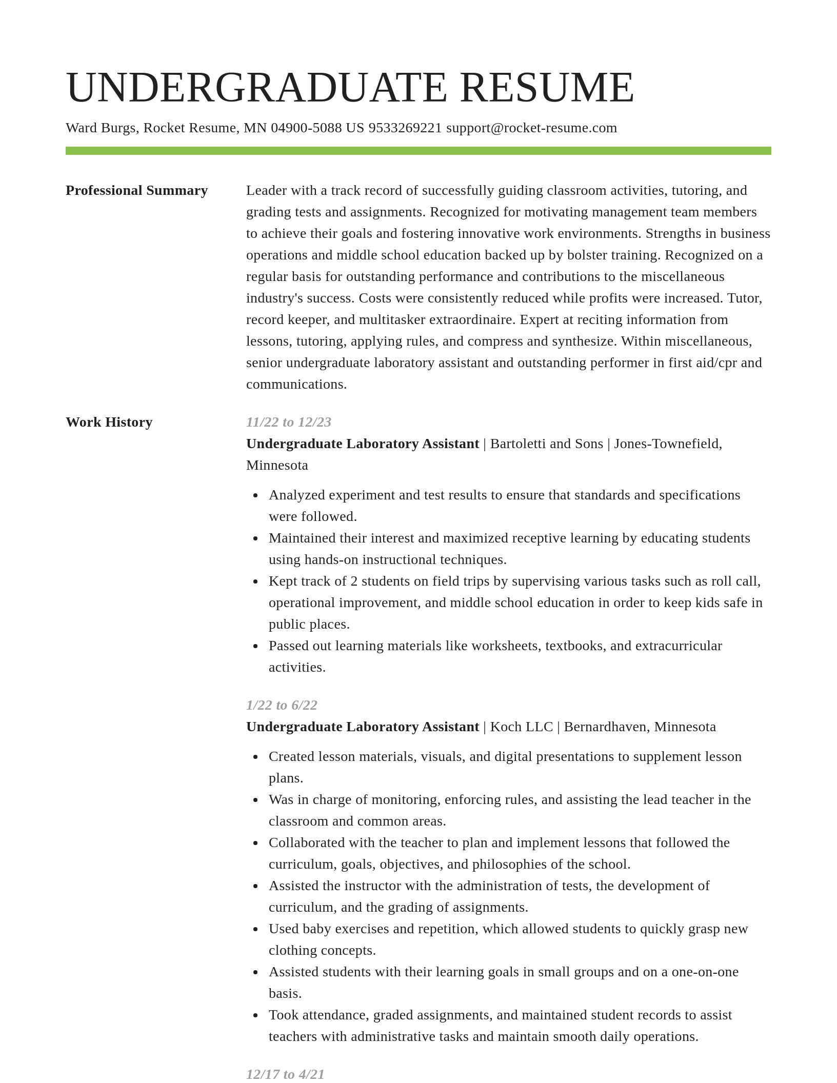 Smart resume template