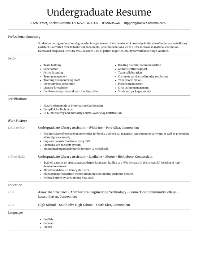Dignified resume template
