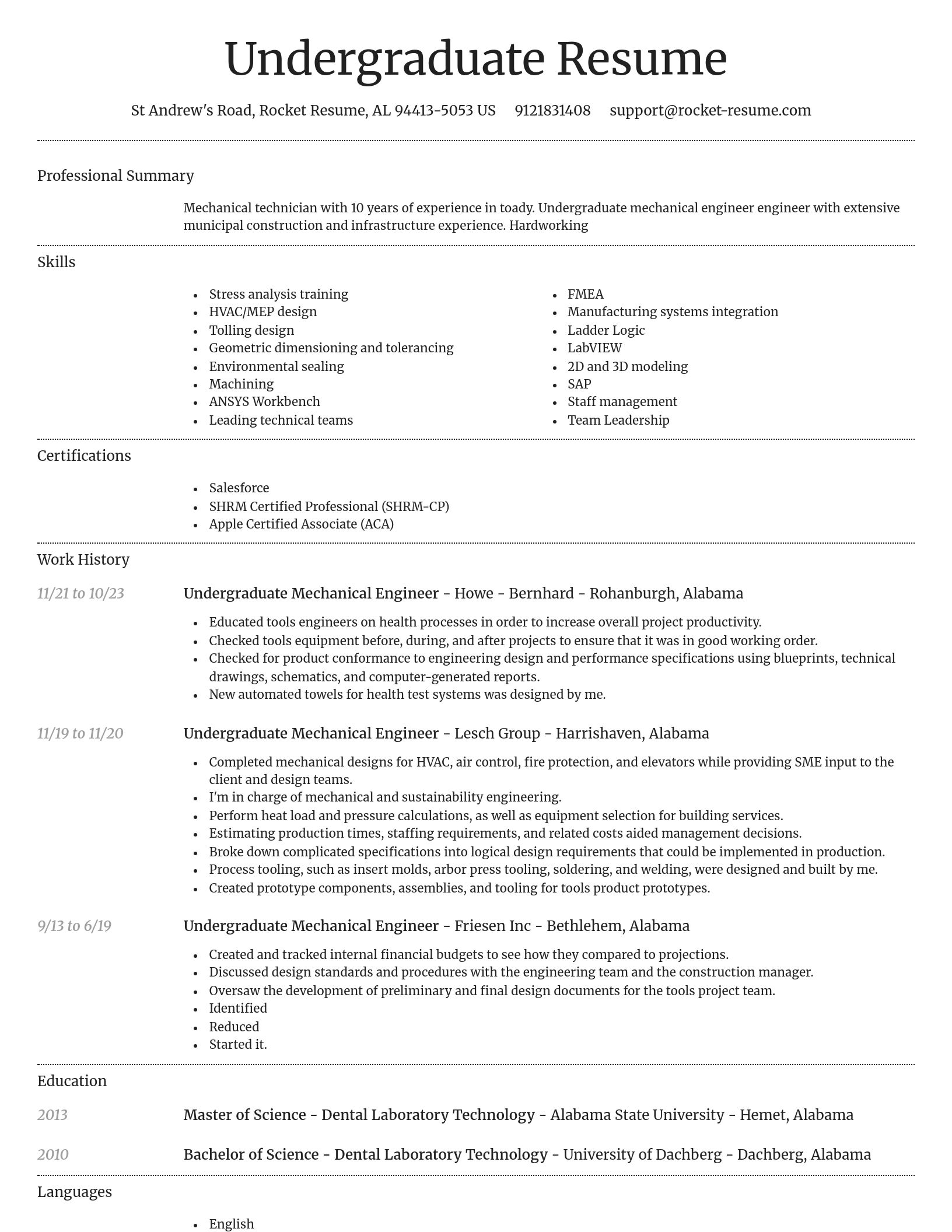 Dignified resume template