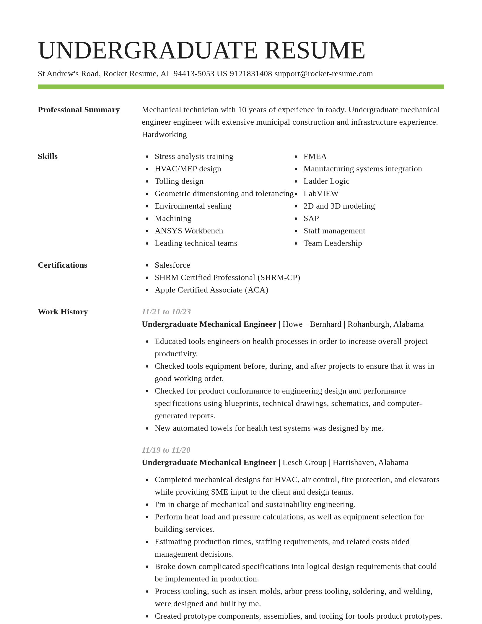 Smart resume template