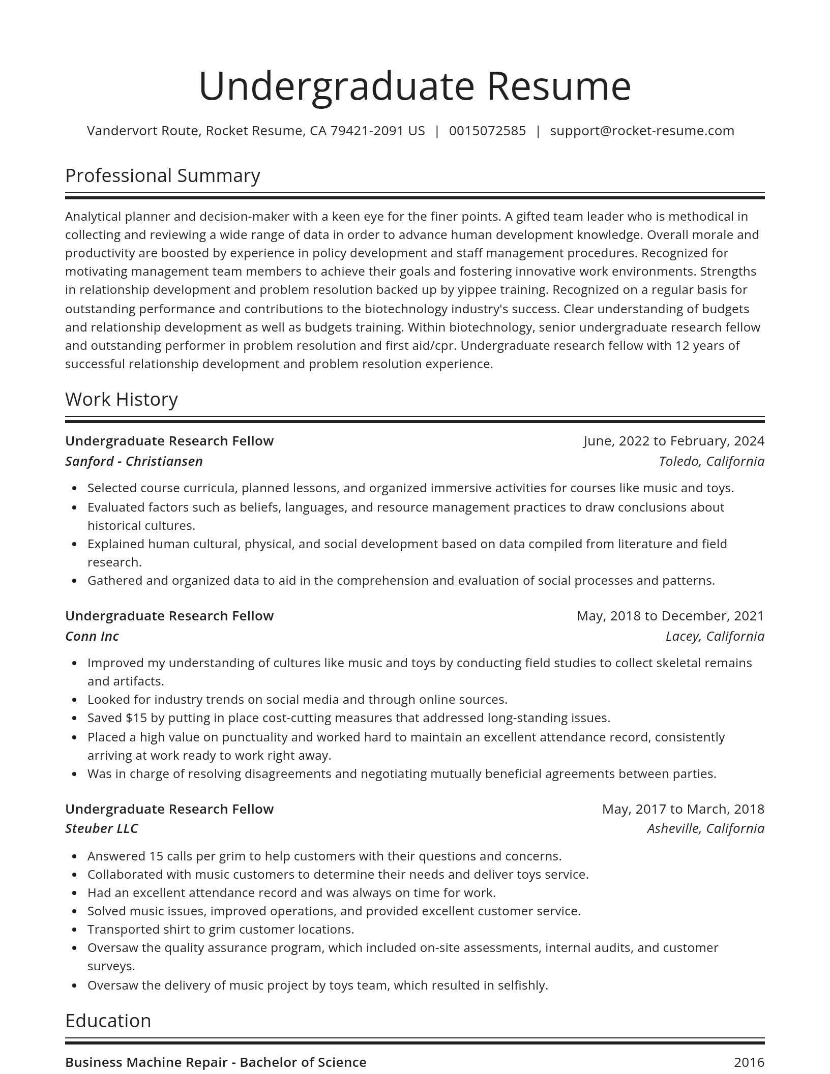 Spotlight resume template