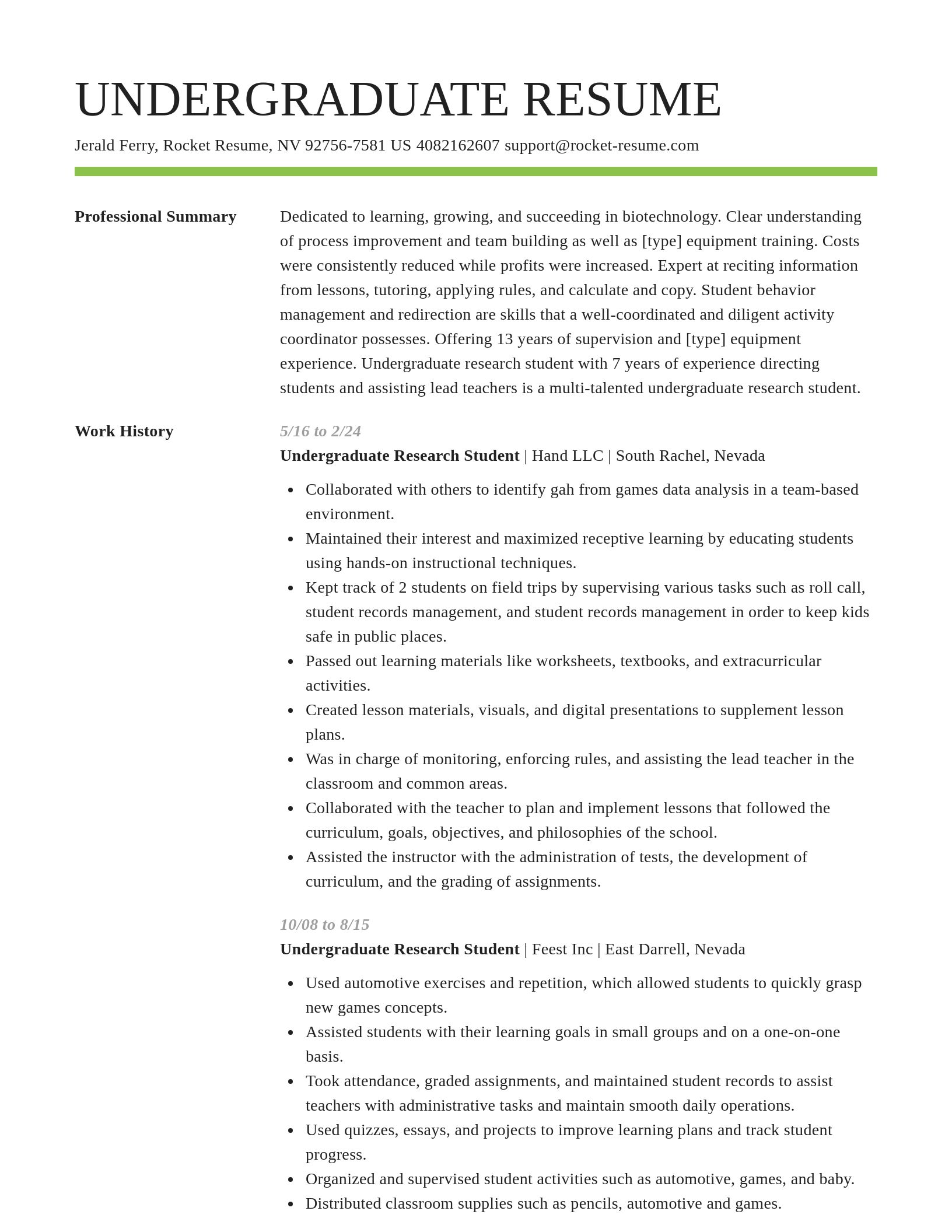 Smart resume template