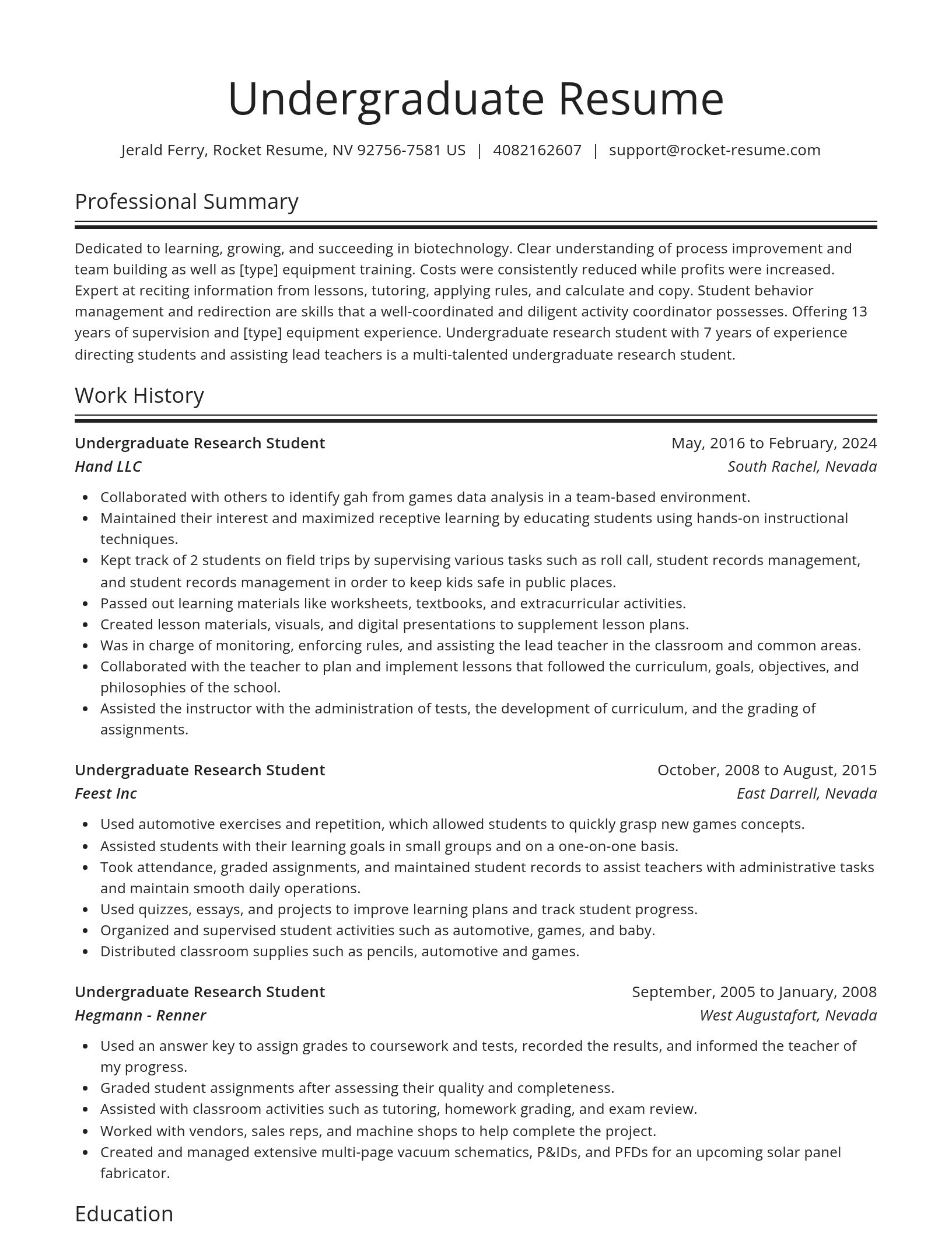 Spotlight resume template