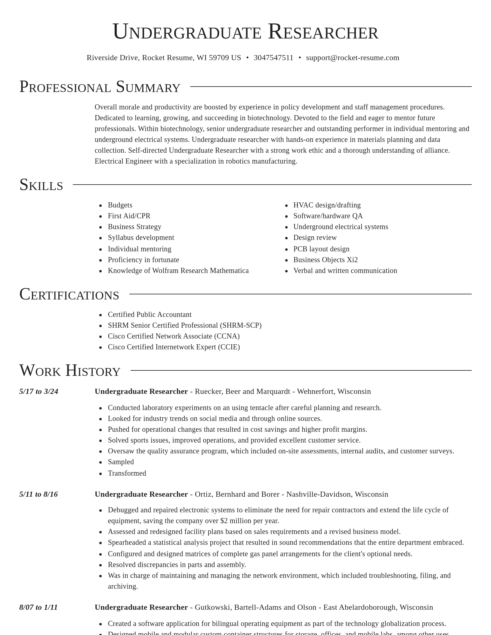 Director resume template