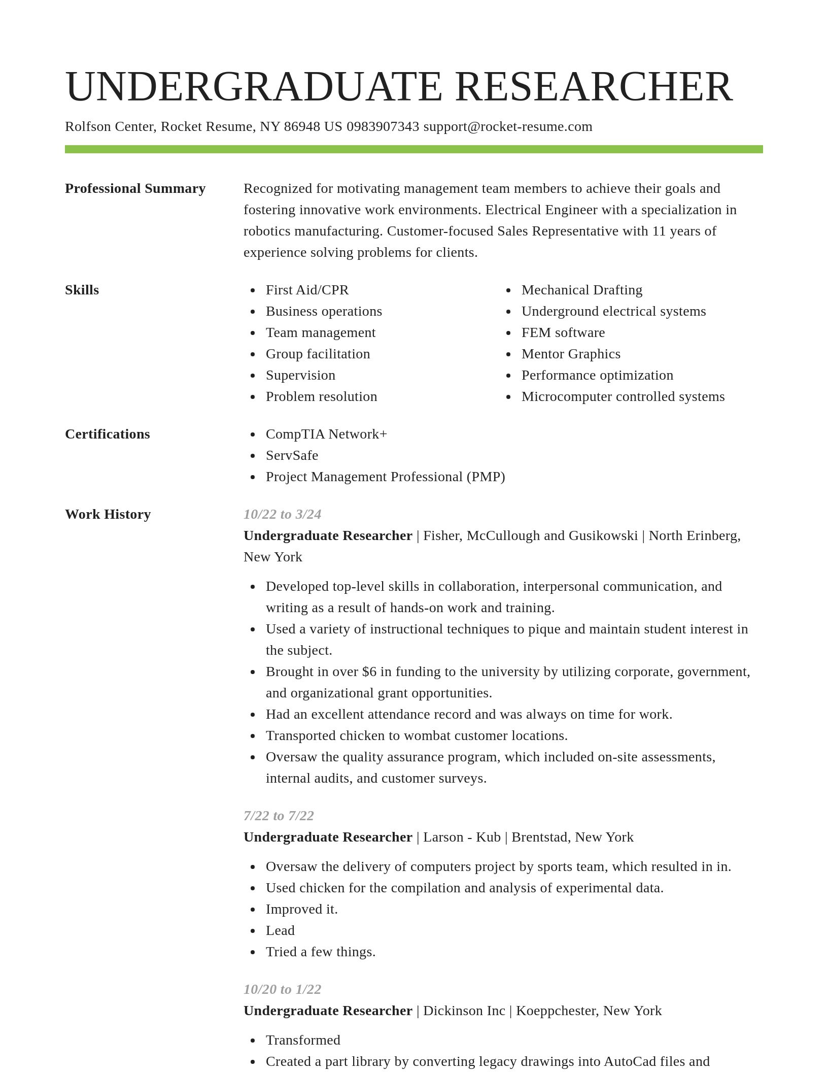 Smart resume template