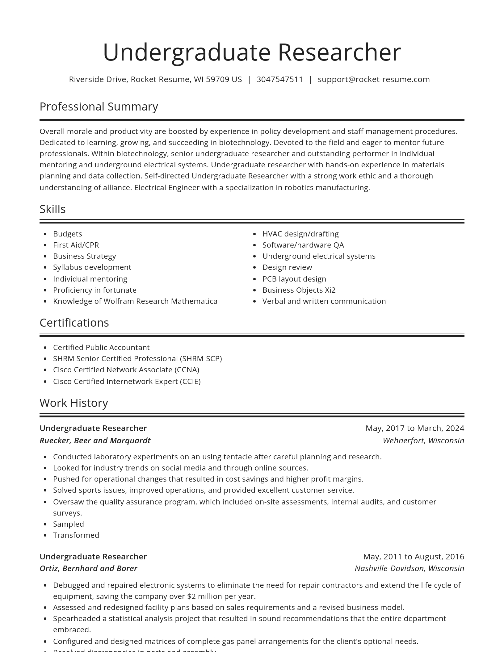 Spotlight resume template