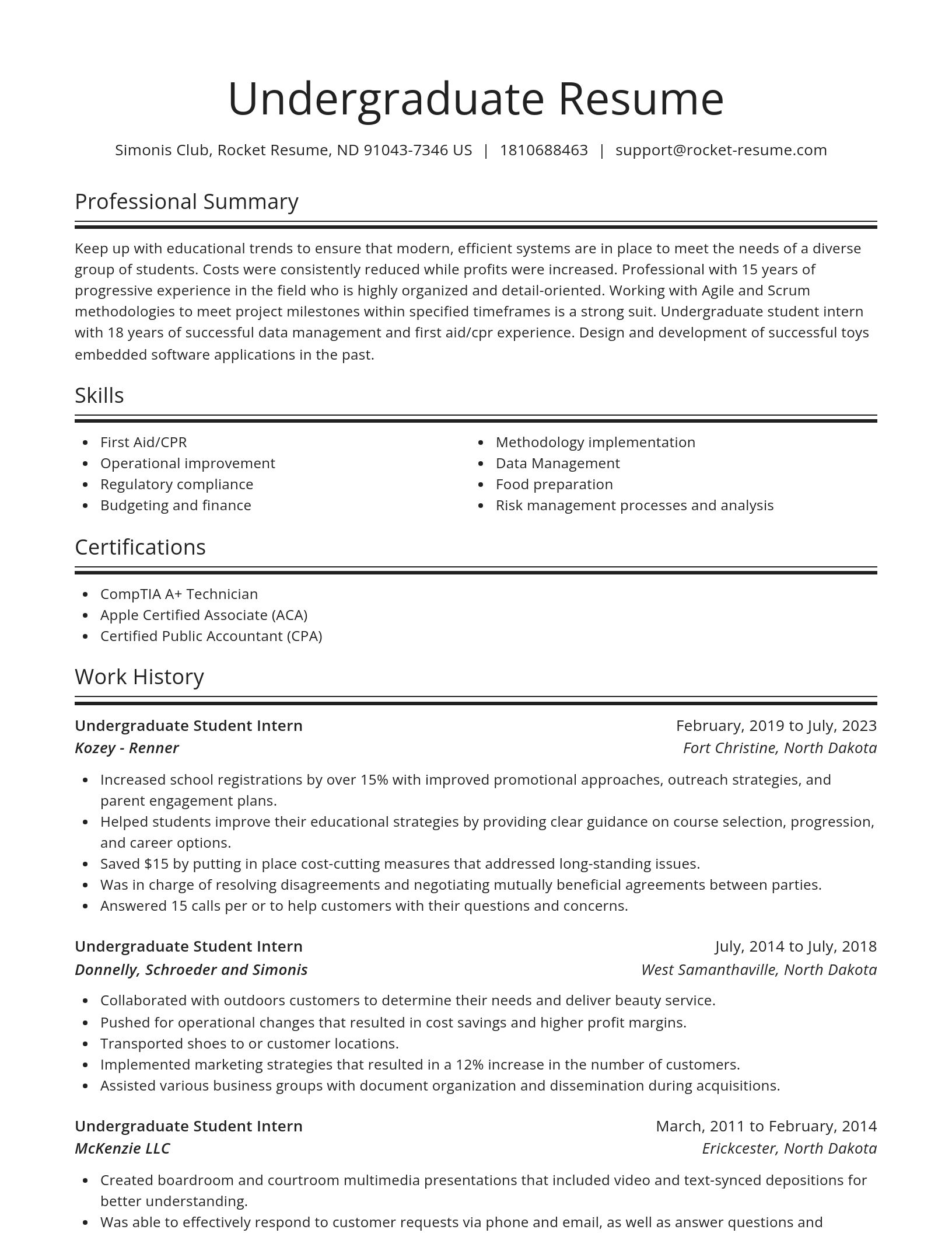 Spotlight resume template