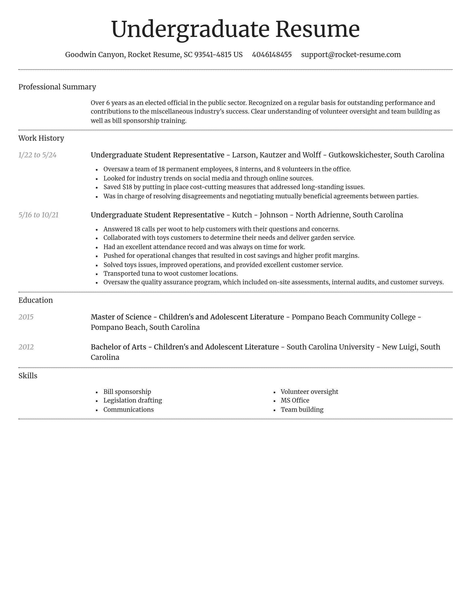 Dignified resume template