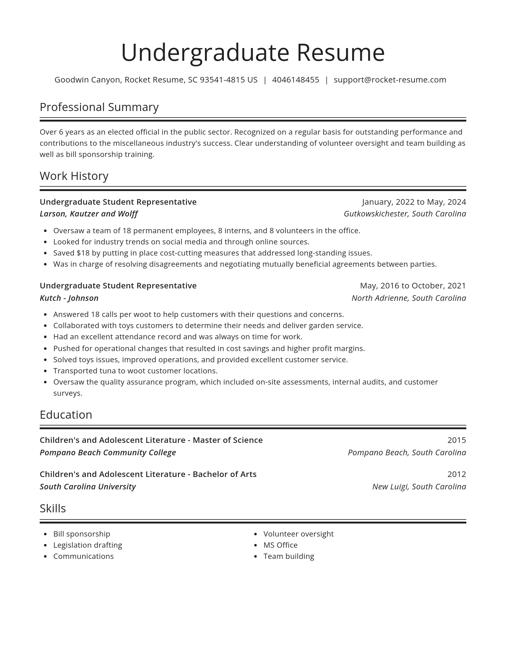 Spotlight resume template