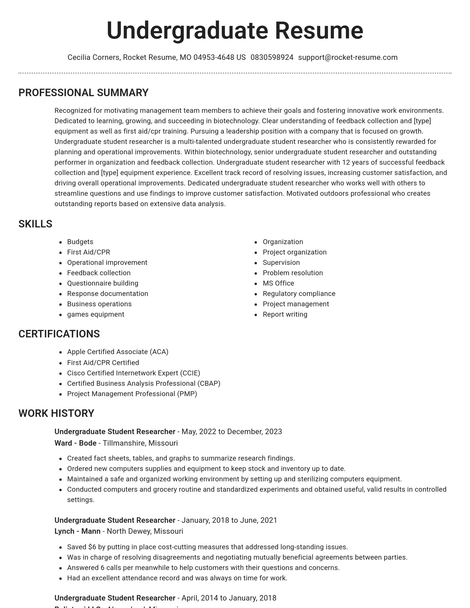 Brilliant resume template