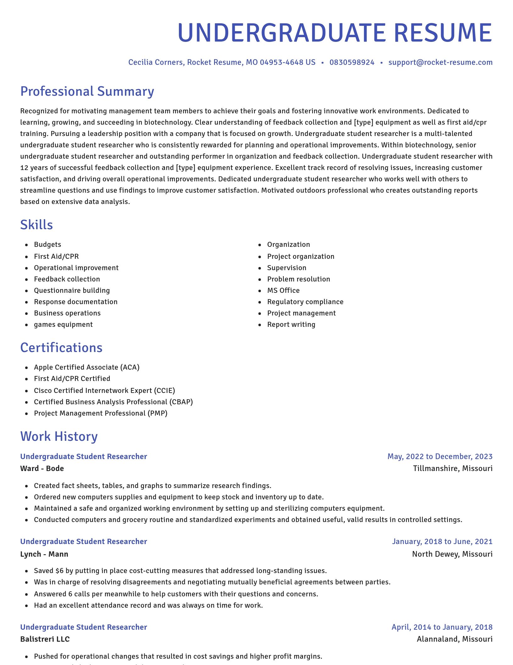 Novel resume template