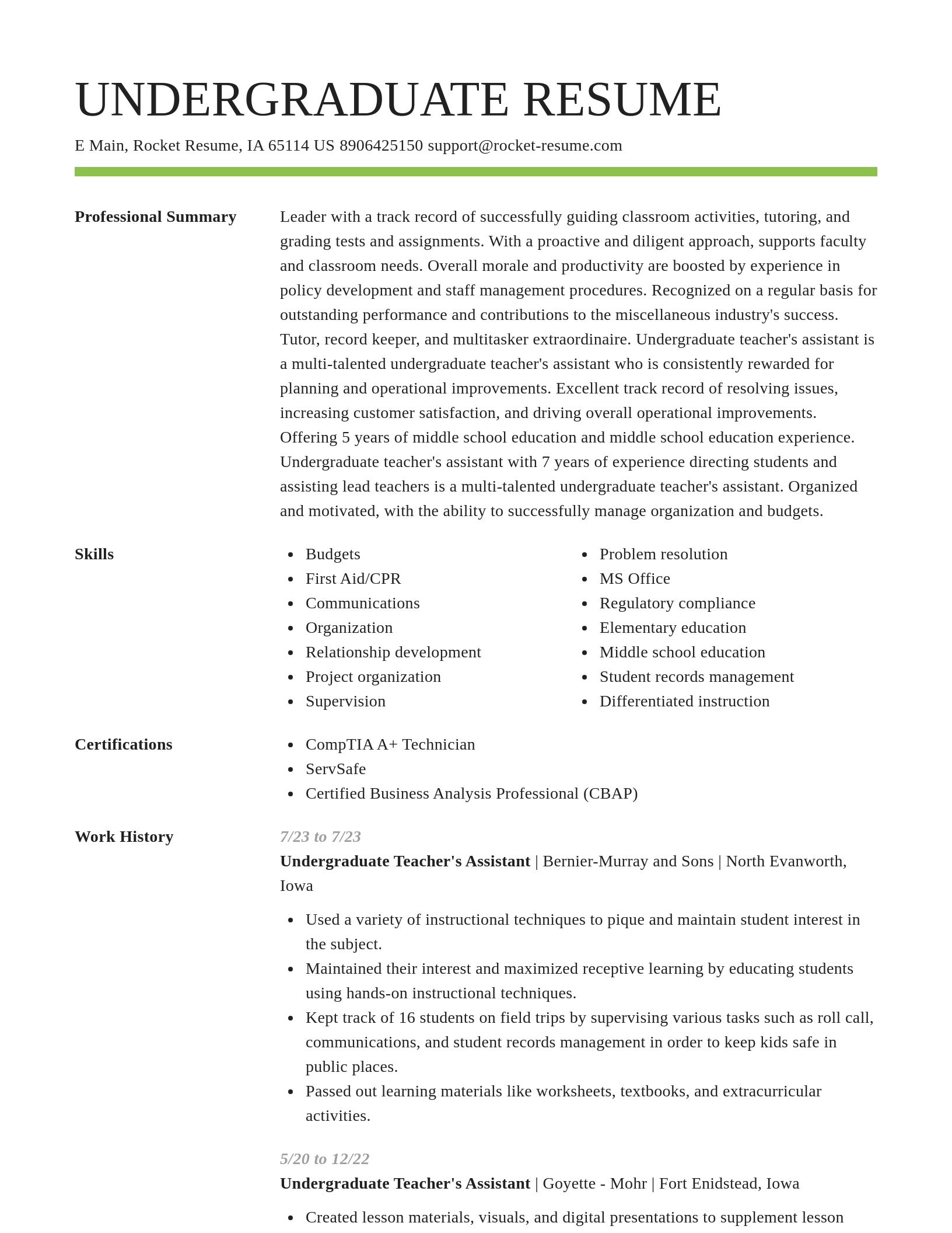 Smart resume template