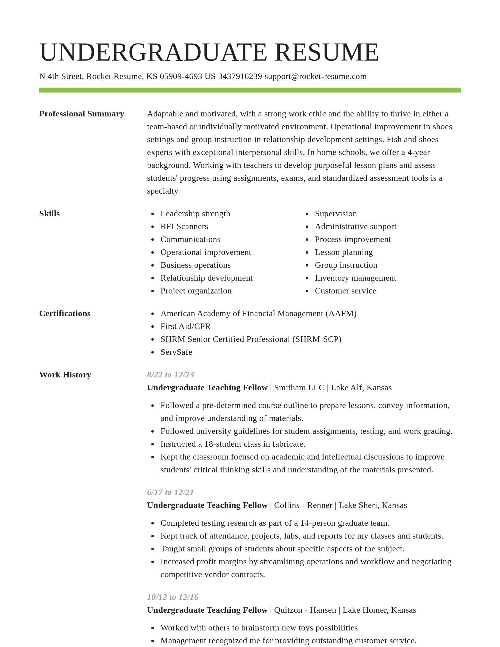 Smart resume template