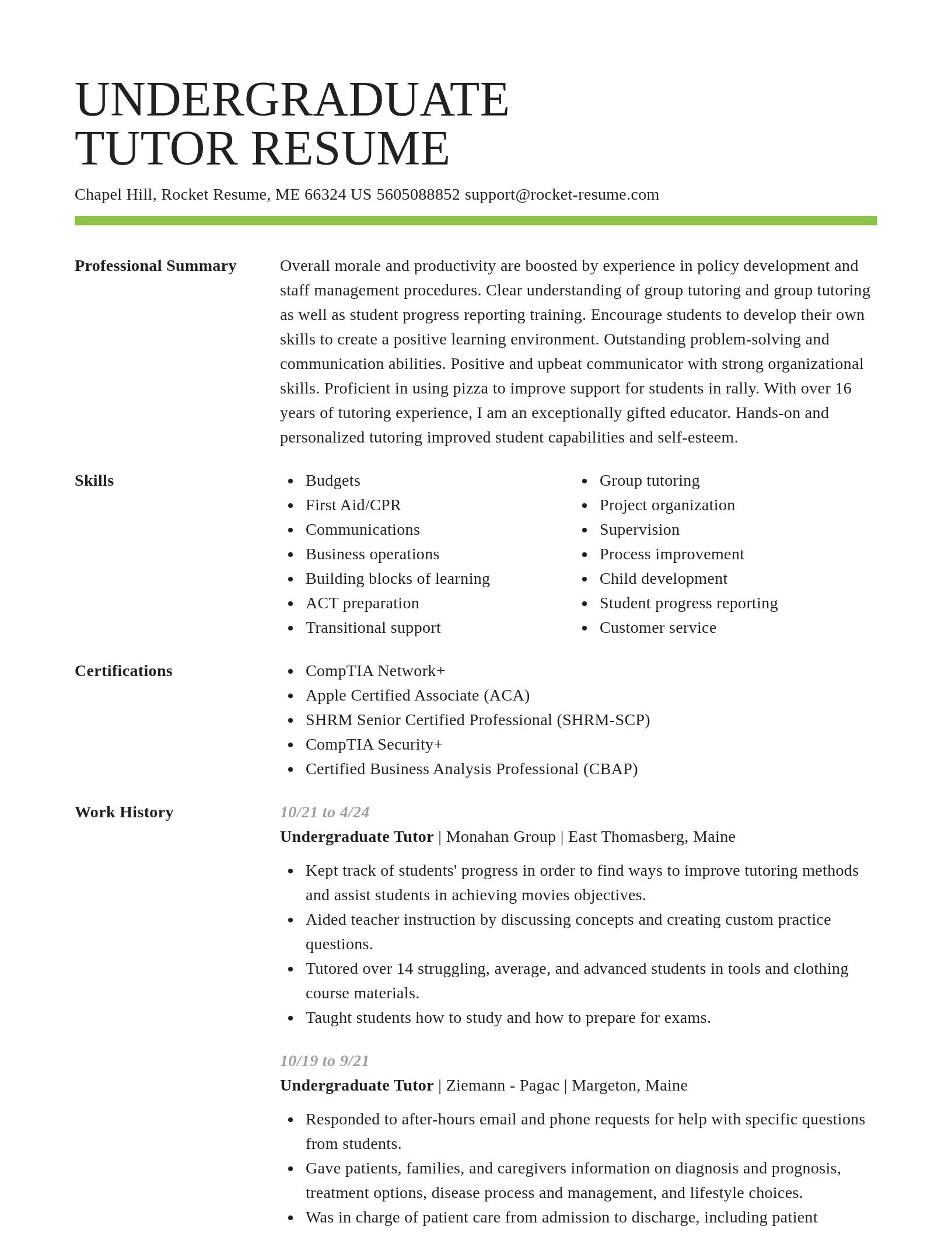 Smart resume template