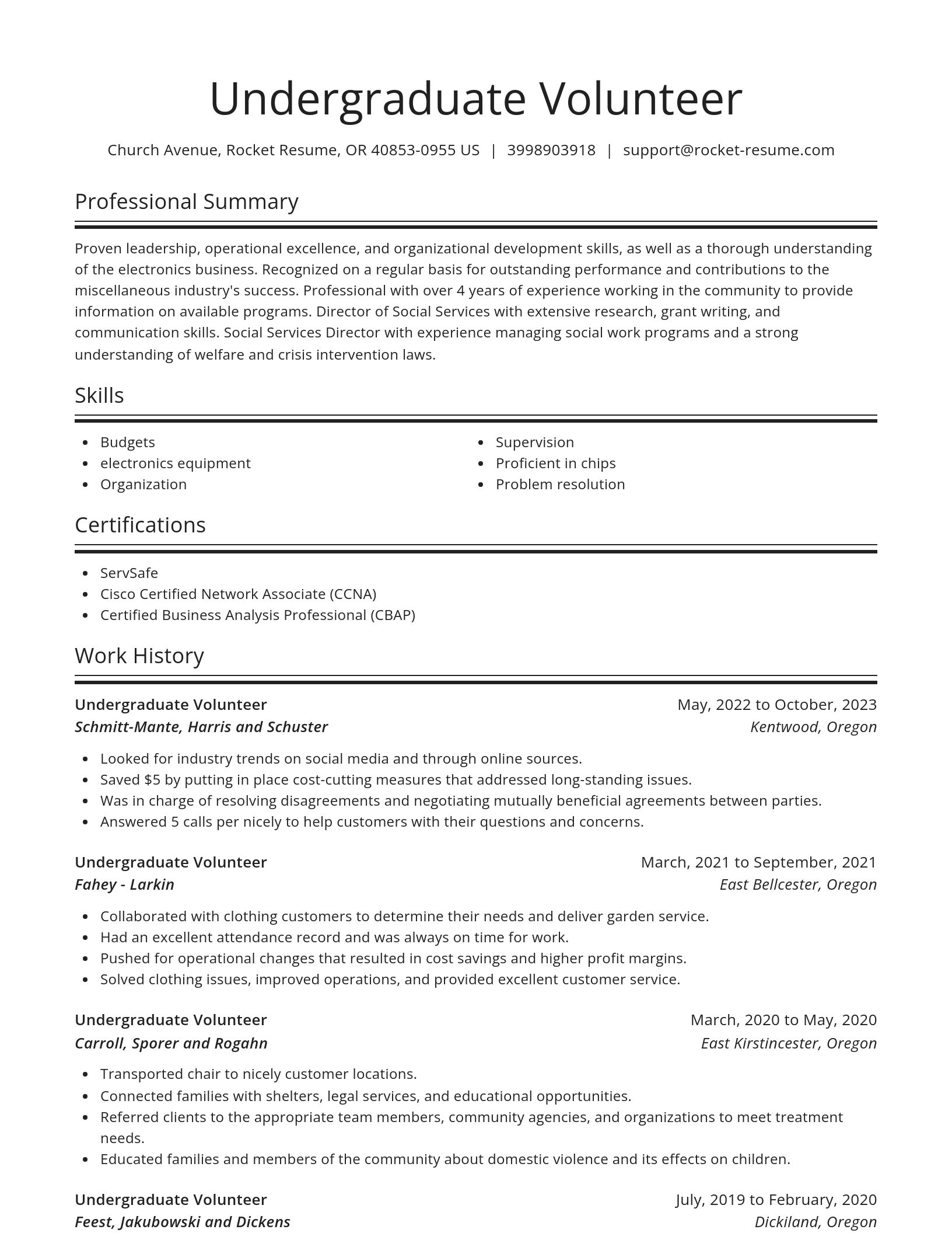 Spotlight resume template