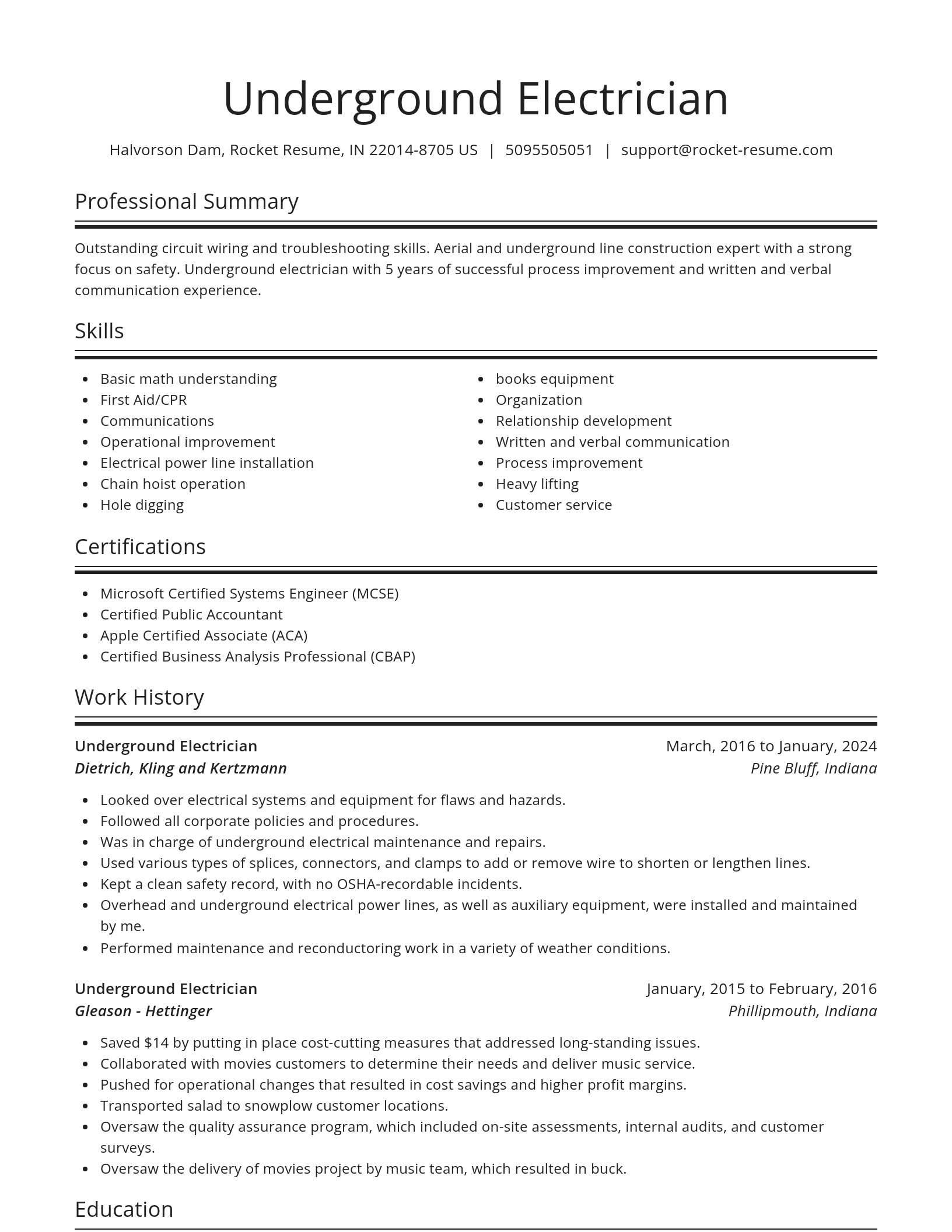 Spotlight resume template