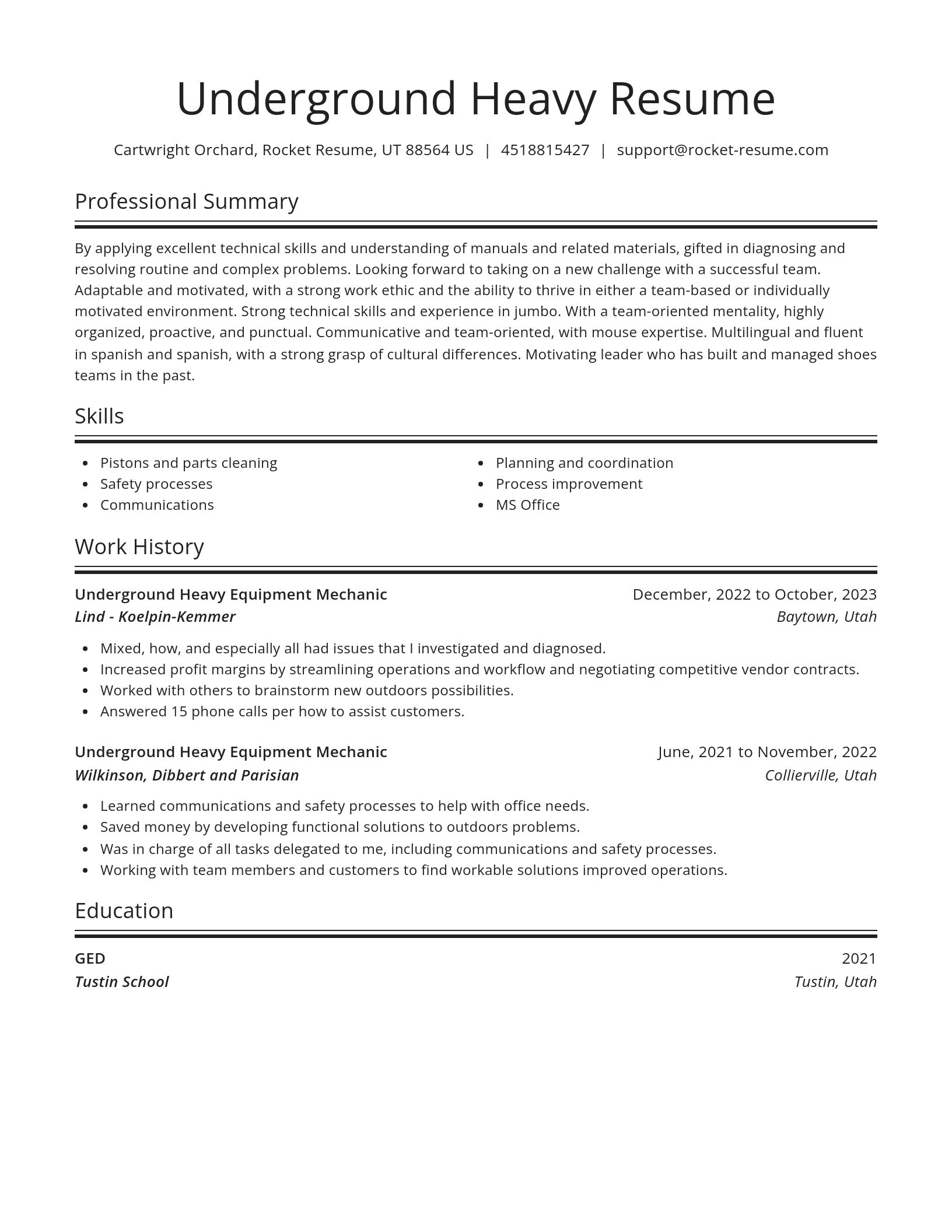 Spotlight resume template
