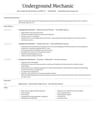 Underground Mechanic resume template