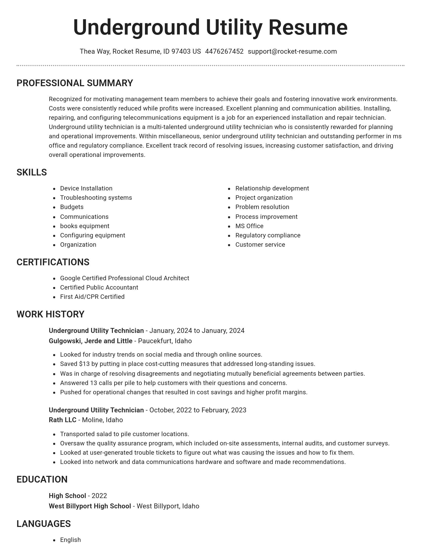 Brilliant resume template