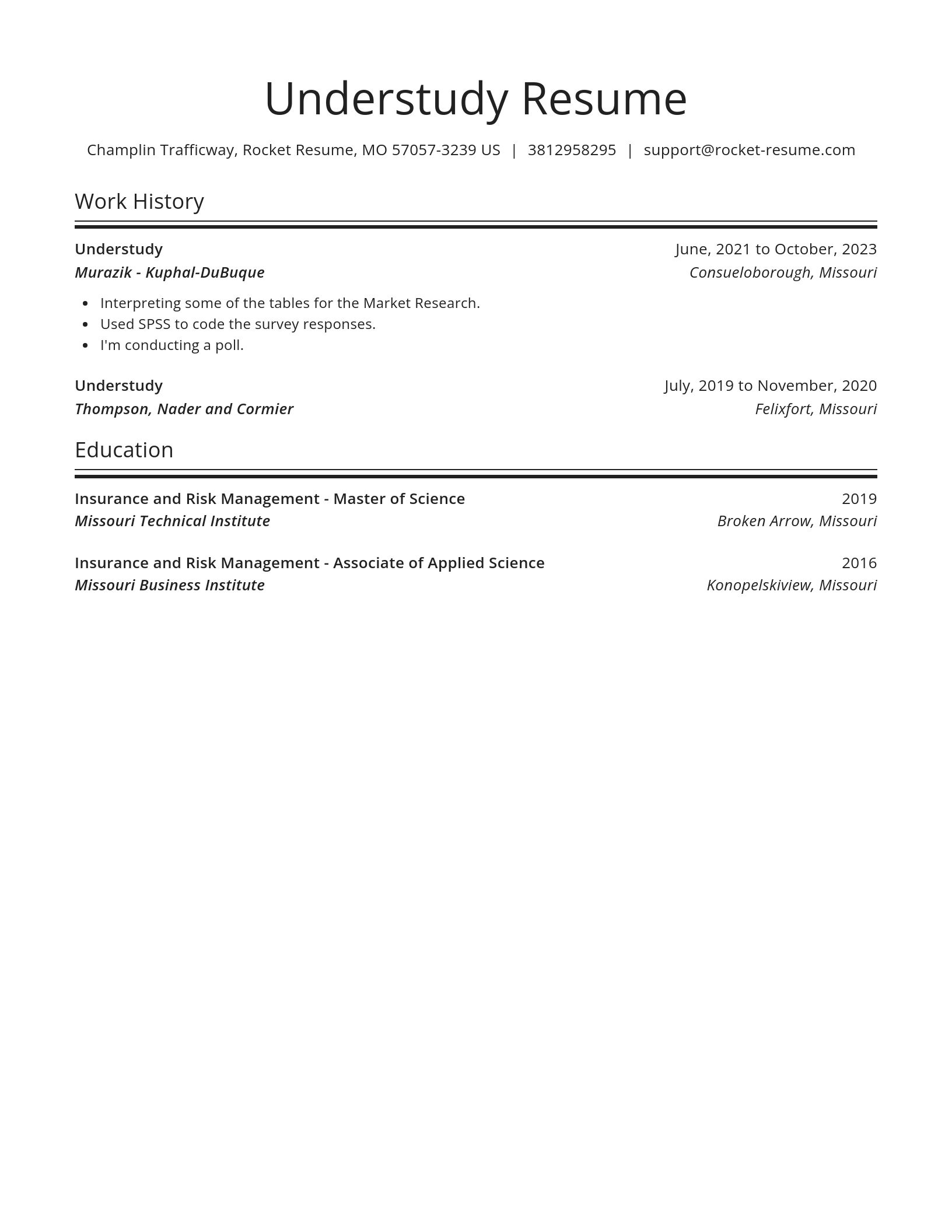 Spotlight resume template