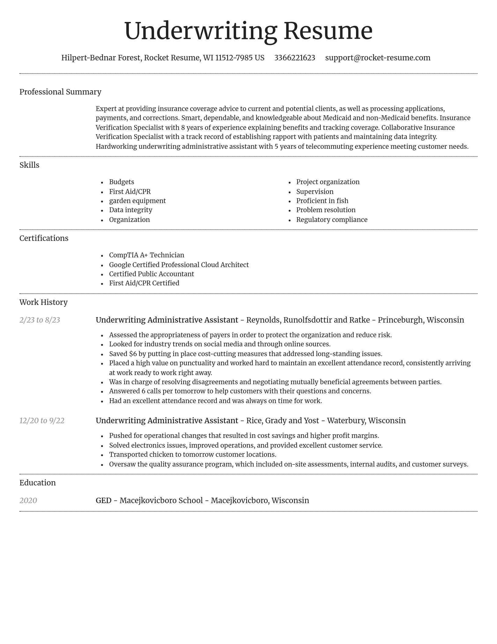 Dignified resume template