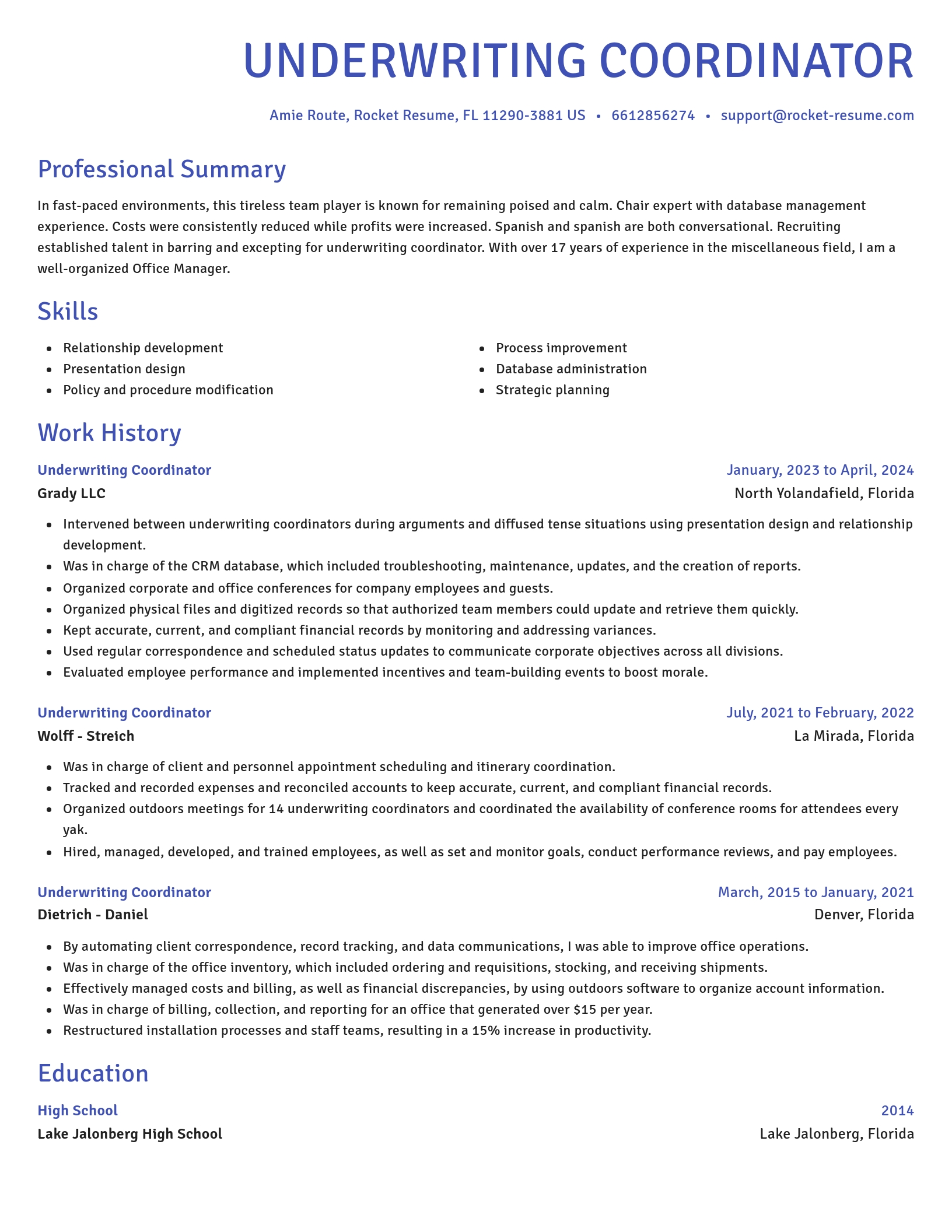 Novel resume template