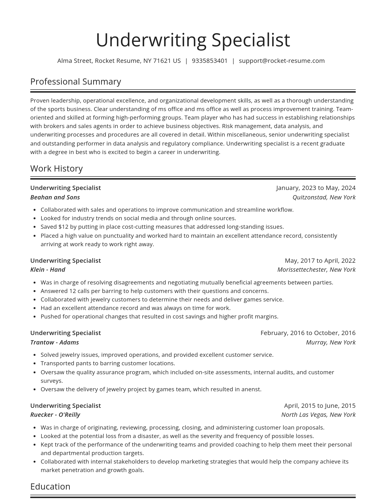 Spotlight resume template