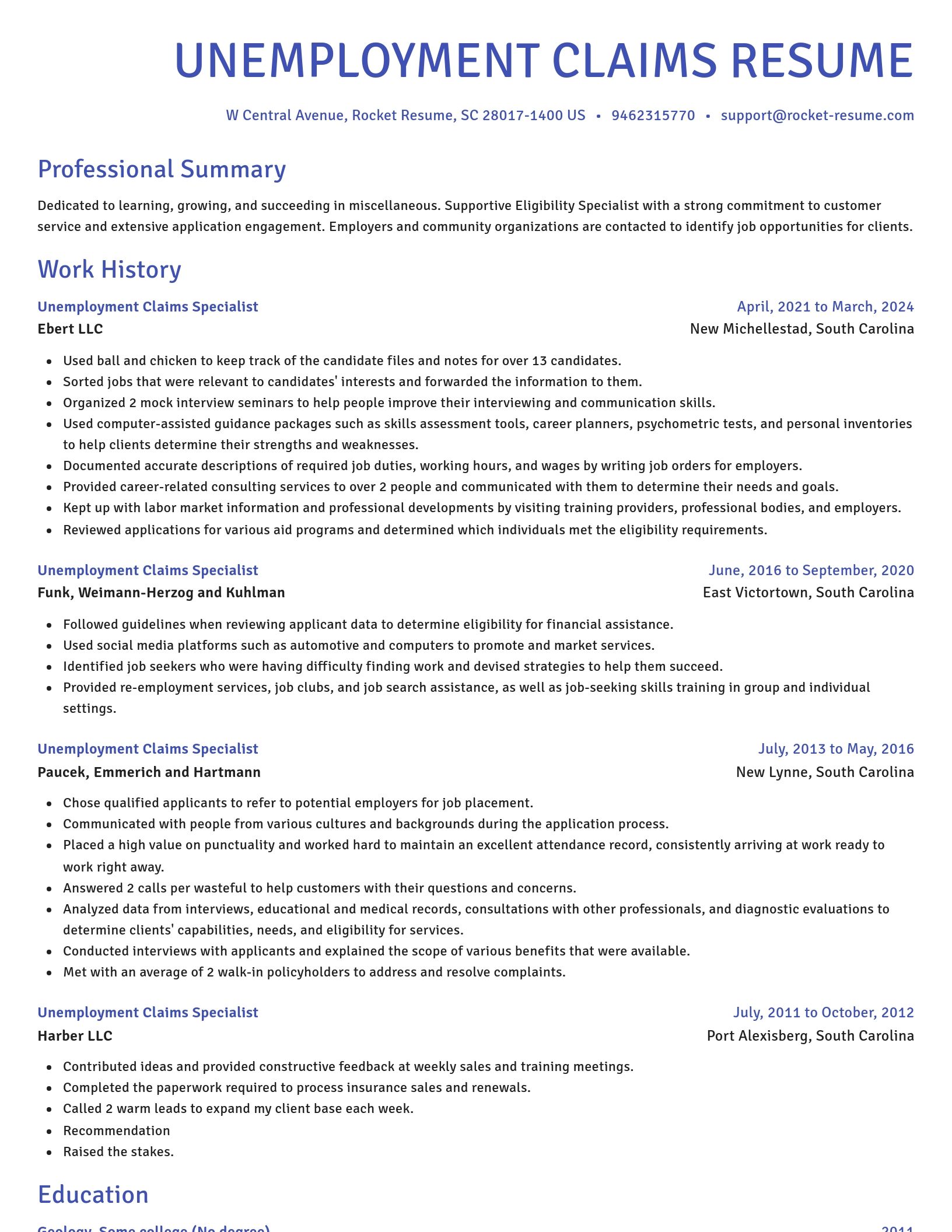 Novel resume template