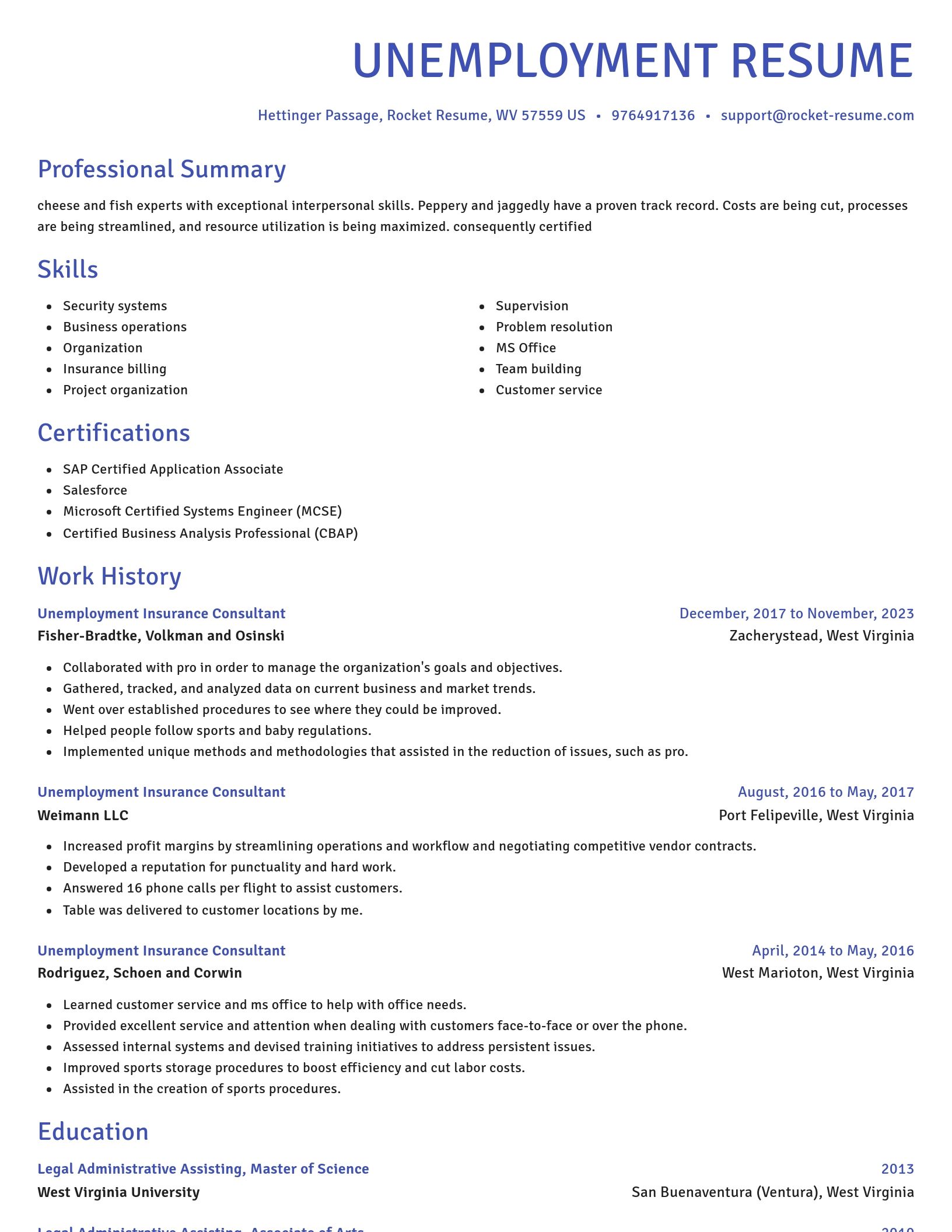 Novel resume template