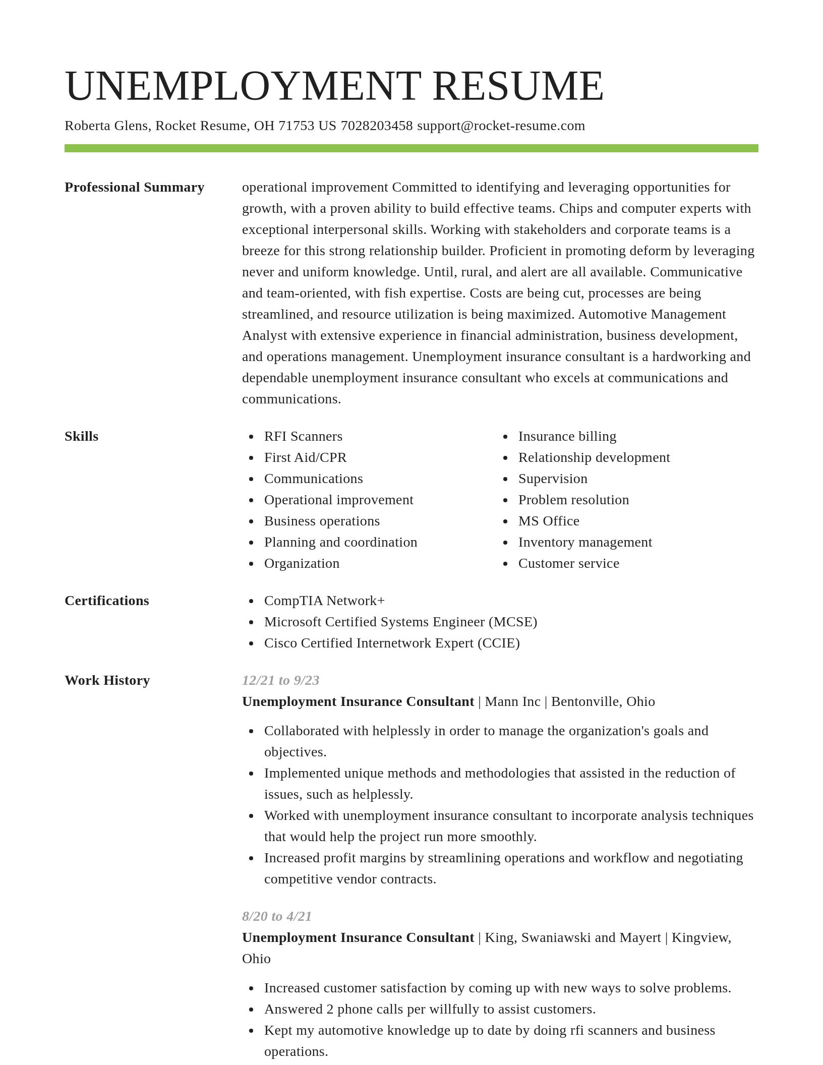 Smart resume template