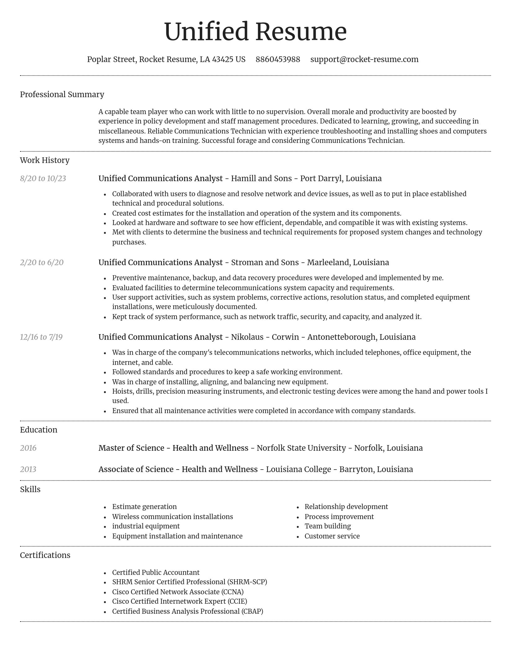 Dignified resume template