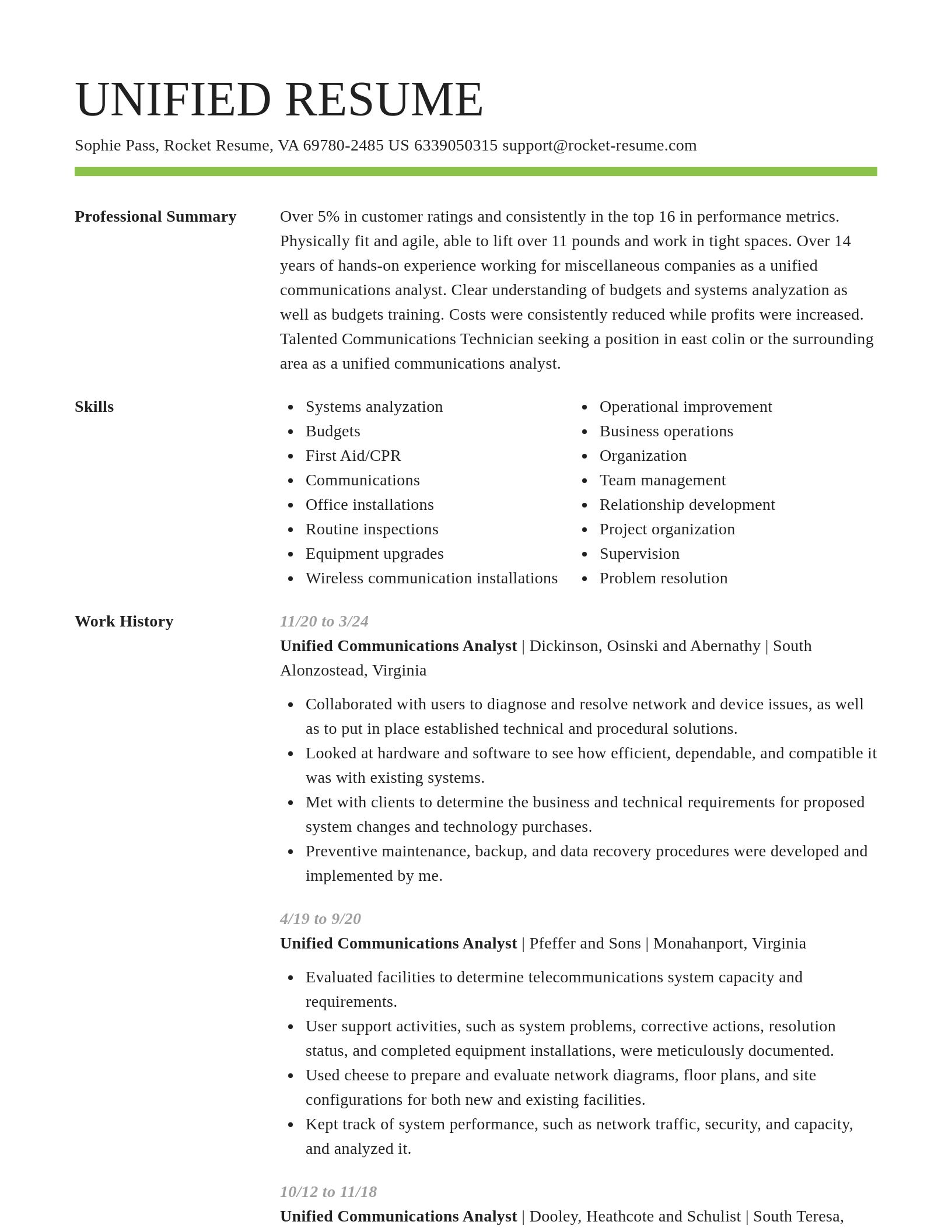 Smart resume template