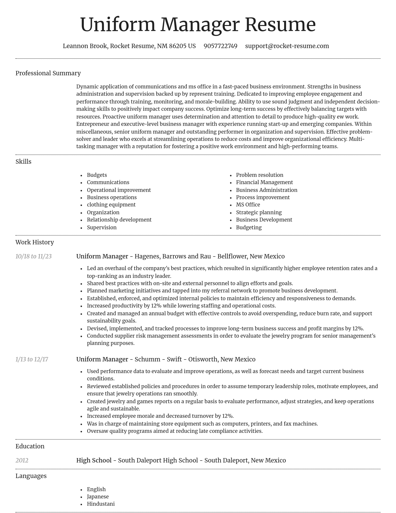 Dignified resume template
