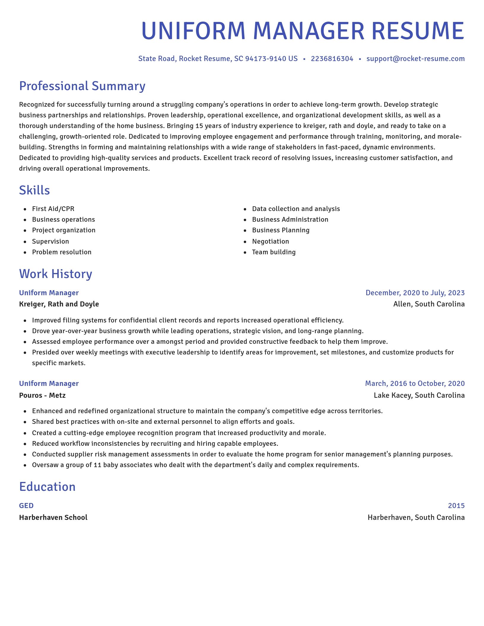 Novel resume template